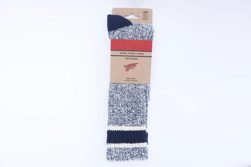 Red Wing Striped Wool Ragg Crew Sock Navy/Slate 97330 sold by Red Wing Shoes product image thumbnail 2