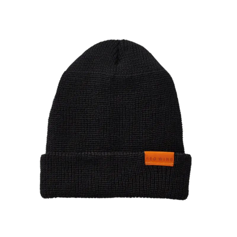 Merino Wool Knit Cap Beanie in Black made by Red Wing Shoes