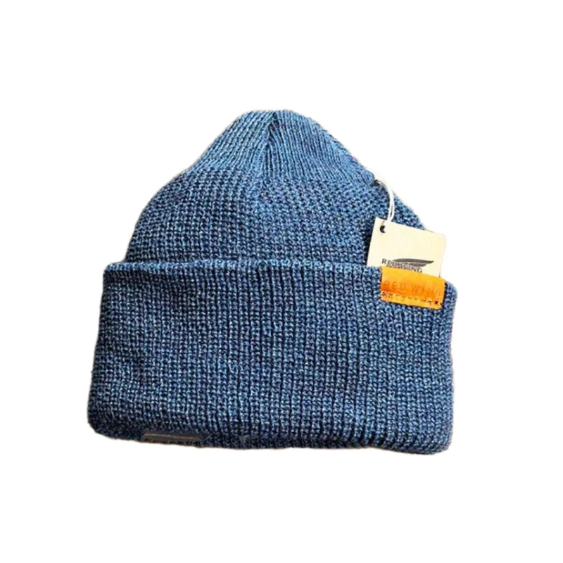 Merino Wool Knit Cap Beanie In Blue Heather made by Red Wing Shoes