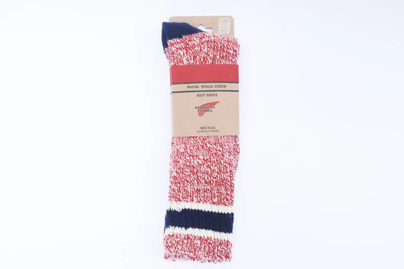 Red Wing Striped Wool Ragg Crew Sock Red/Navy 97331 sold by Red Wing Shoes product image thumbnail 2