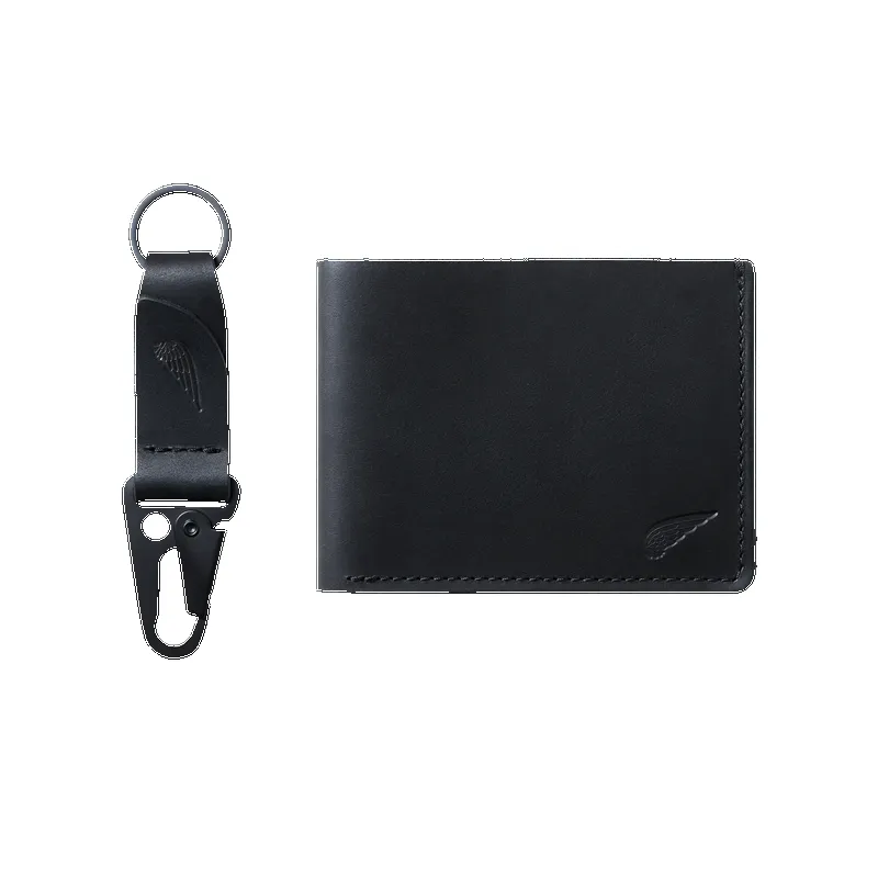 Red Wing Cardholder Wallet Key Chain Gift Box - Black Revival 95085 made by Red Wing Shoes