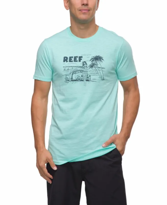 Reef Apparel Men HULAGIRLY GRAPHIC TEE ARUBA BLUE sold by Reef