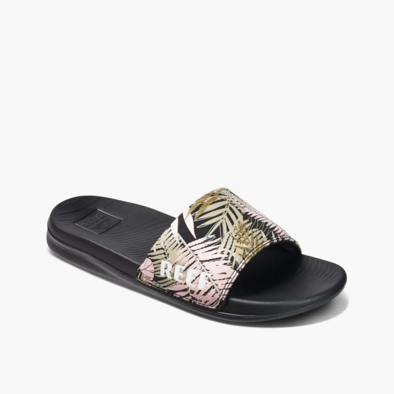 Reef Women REEF ONE SLIDE BLACK SHADED PALMS sold by Reef