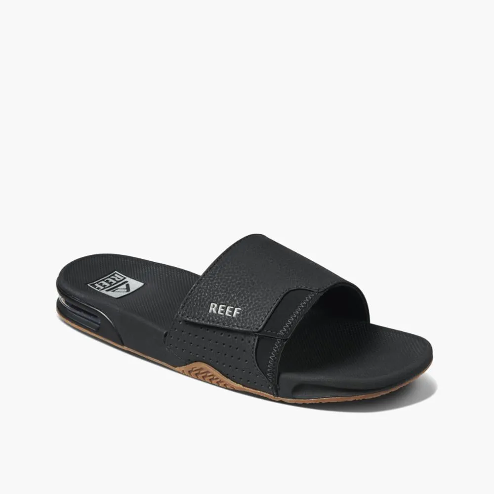 Reef Men FANNING SLIDE BLACK/SILVER sold by Reef