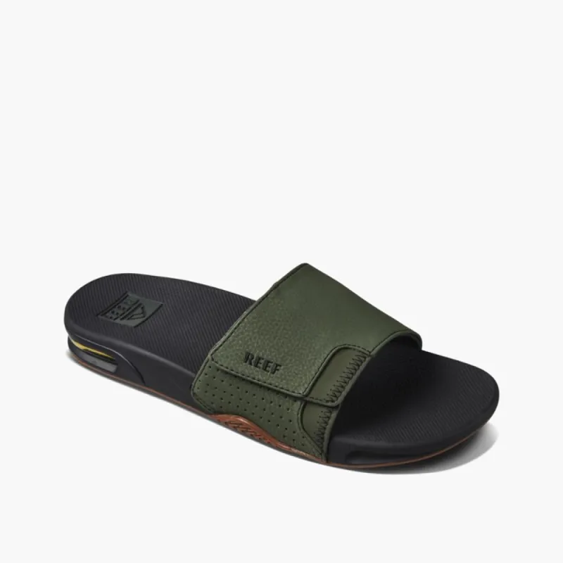 Reef Men FANNING SLIDE DARK OLIVE sold by Reef