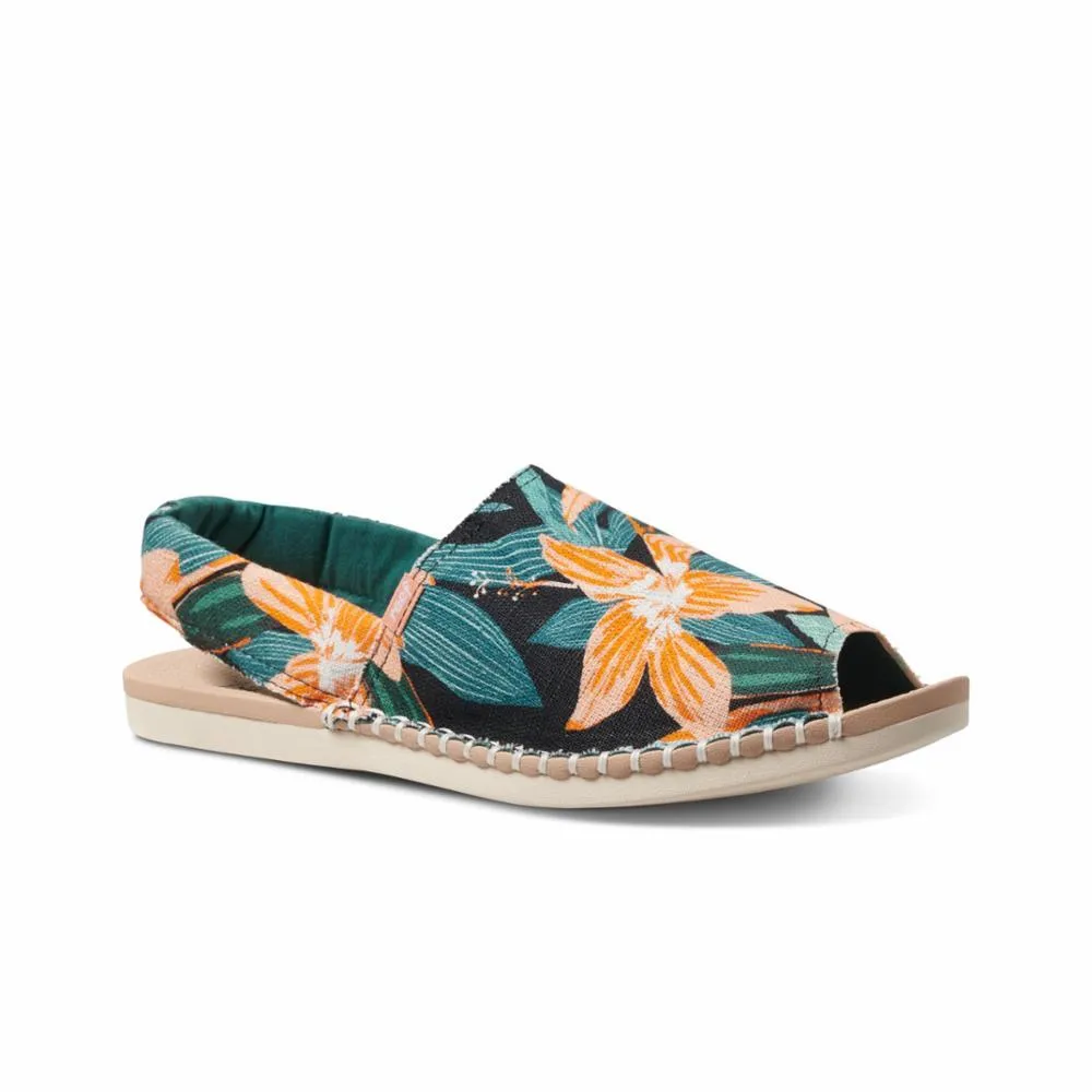 Reef Women REEF ESCAPE SLING PRINTS BLACK HIBISCUS sold by Reef