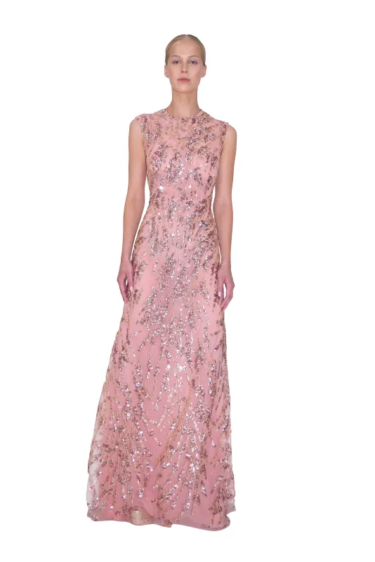 SLEEVELESS SEQUIN AND BEADED TULLE A-LINE GOWN (PRE-ORDER 8 WEEKS DELIVERY) sold by Reem Acra