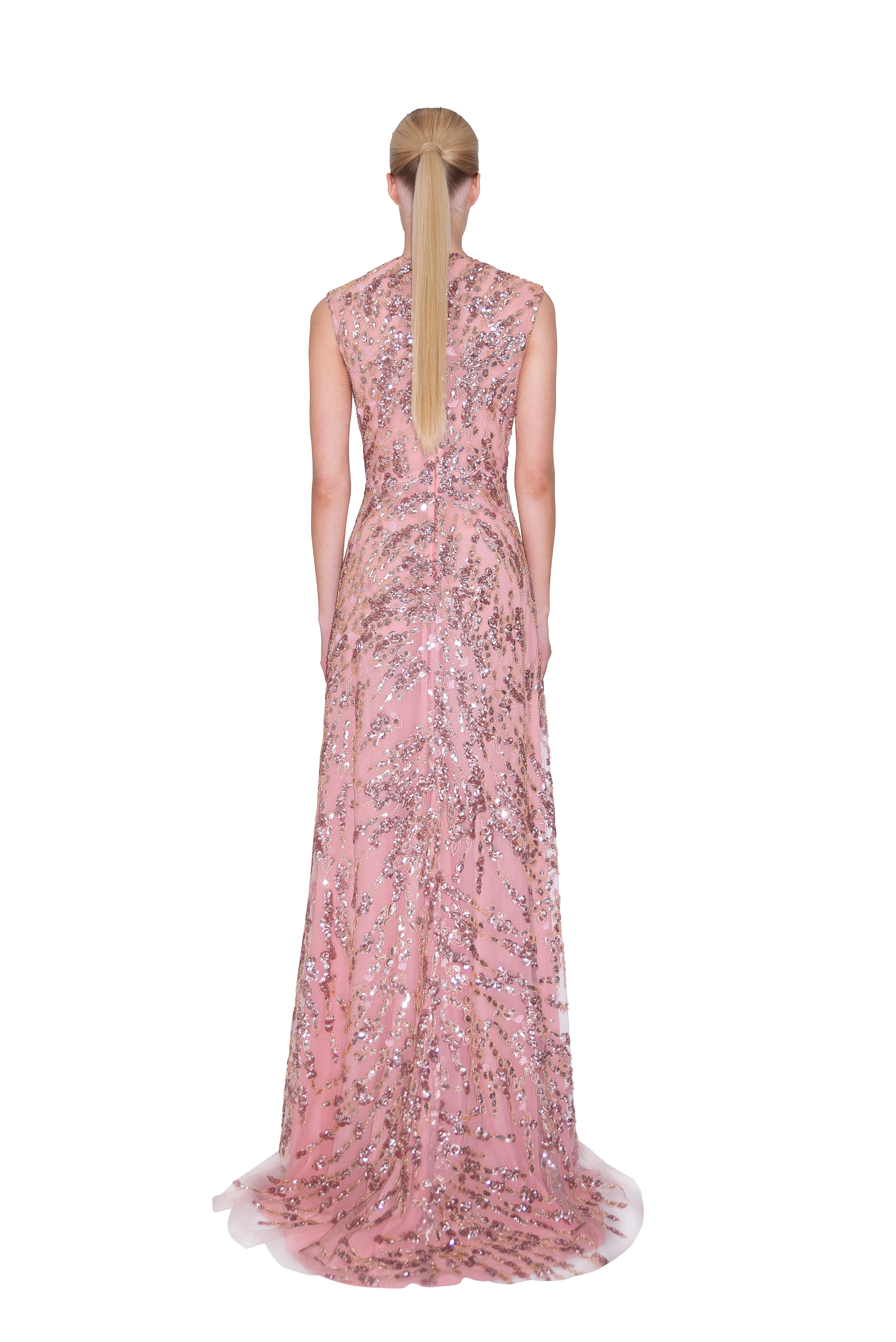 SLEEVELESS SEQUIN AND BEADED TULLE A-LINE GOWN (PRE-ORDER 8 WEEKS DELIVERY) sold by Reem Acra product image thumbnail 2