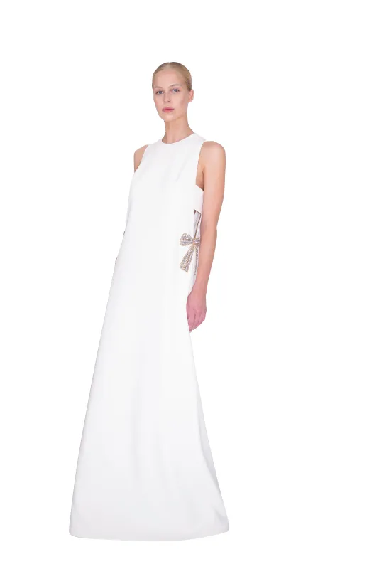 TRAPEZE GOWN WITH EMBELLISHED RIBBON TRIMS sold by Reem Acra