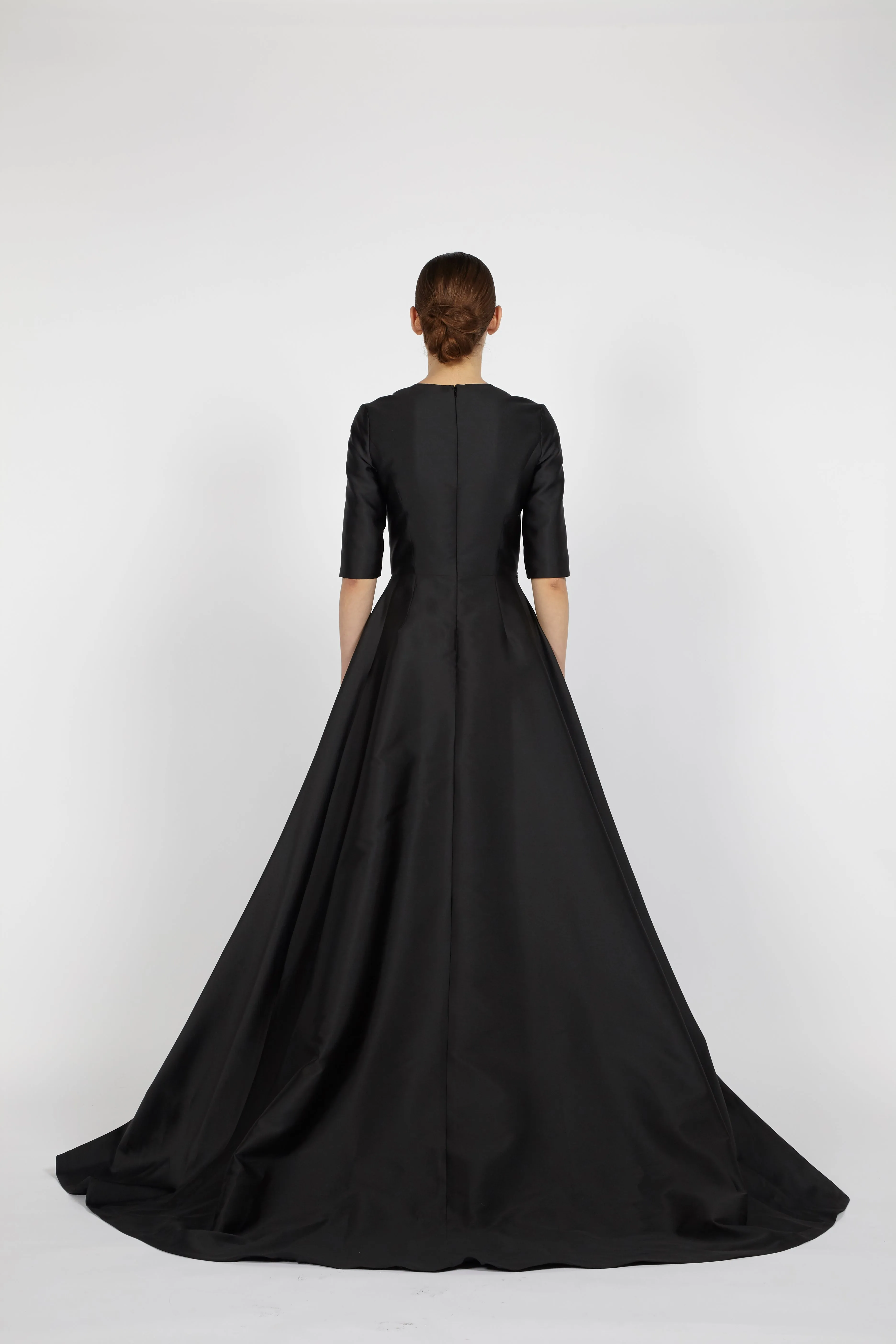 MIKADO GOWN WITH WAIST EMBROIDERY sold by Reem Acra product image thumbnail 2
