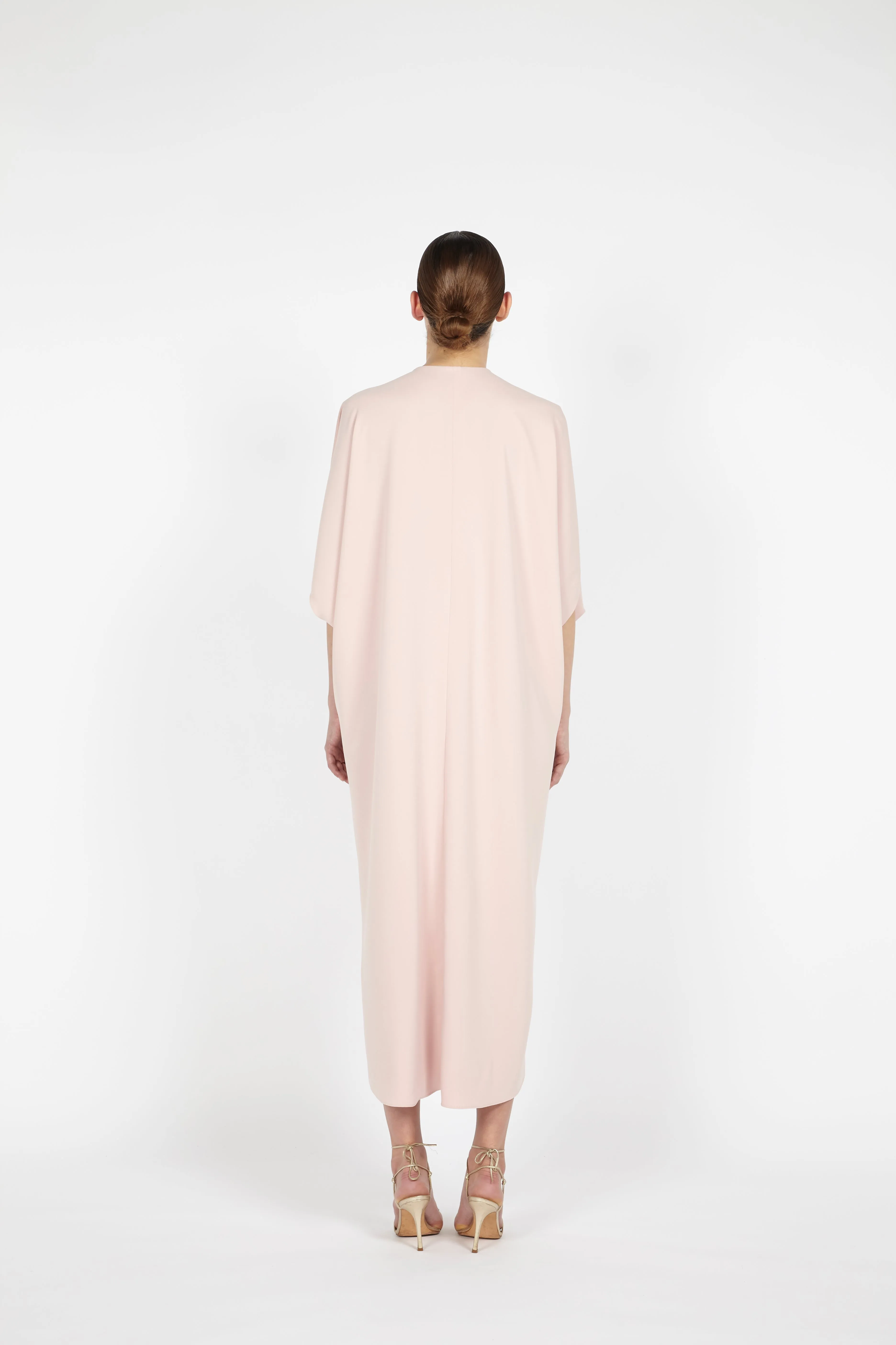 MIDI CREPE KAFTAN W/ EMBROIDERED DETAIL sold by Reem Acra product image thumbnail 2
