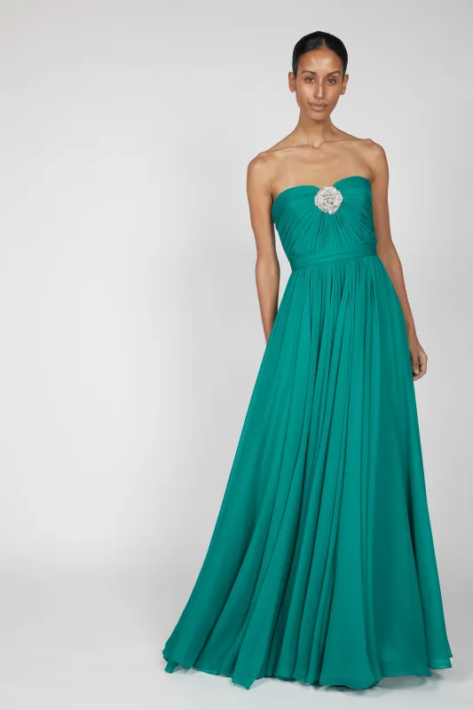 SILK CHIFFON A-LINE GOWN (PRE-ORDER 12 WEEKS DELIVERY) sold by Reem Acra