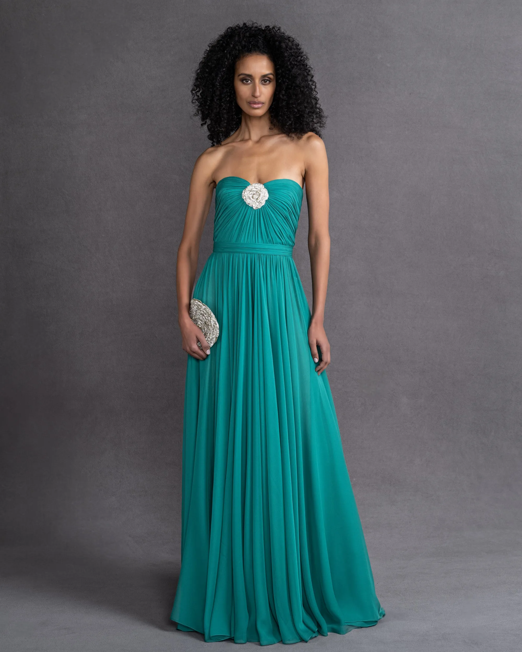 SILK CHIFFON A-LINE GOWN (PRE-ORDER 12 WEEKS DELIVERY) sold by Reem Acra product image thumbnail 2