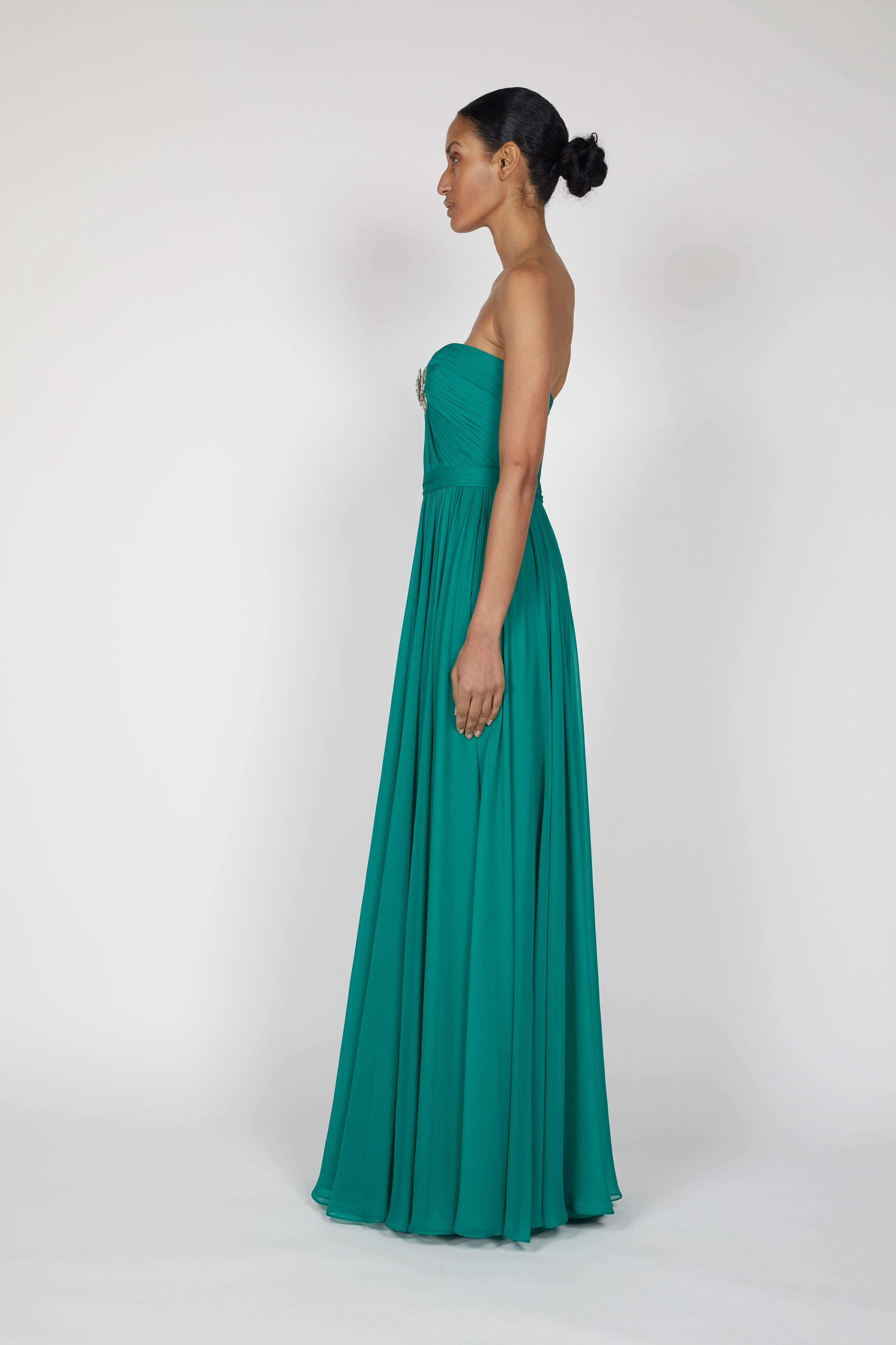 SILK CHIFFON A-LINE GOWN (PRE-ORDER 12 WEEKS DELIVERY) sold by Reem Acra product image thumbnail 5