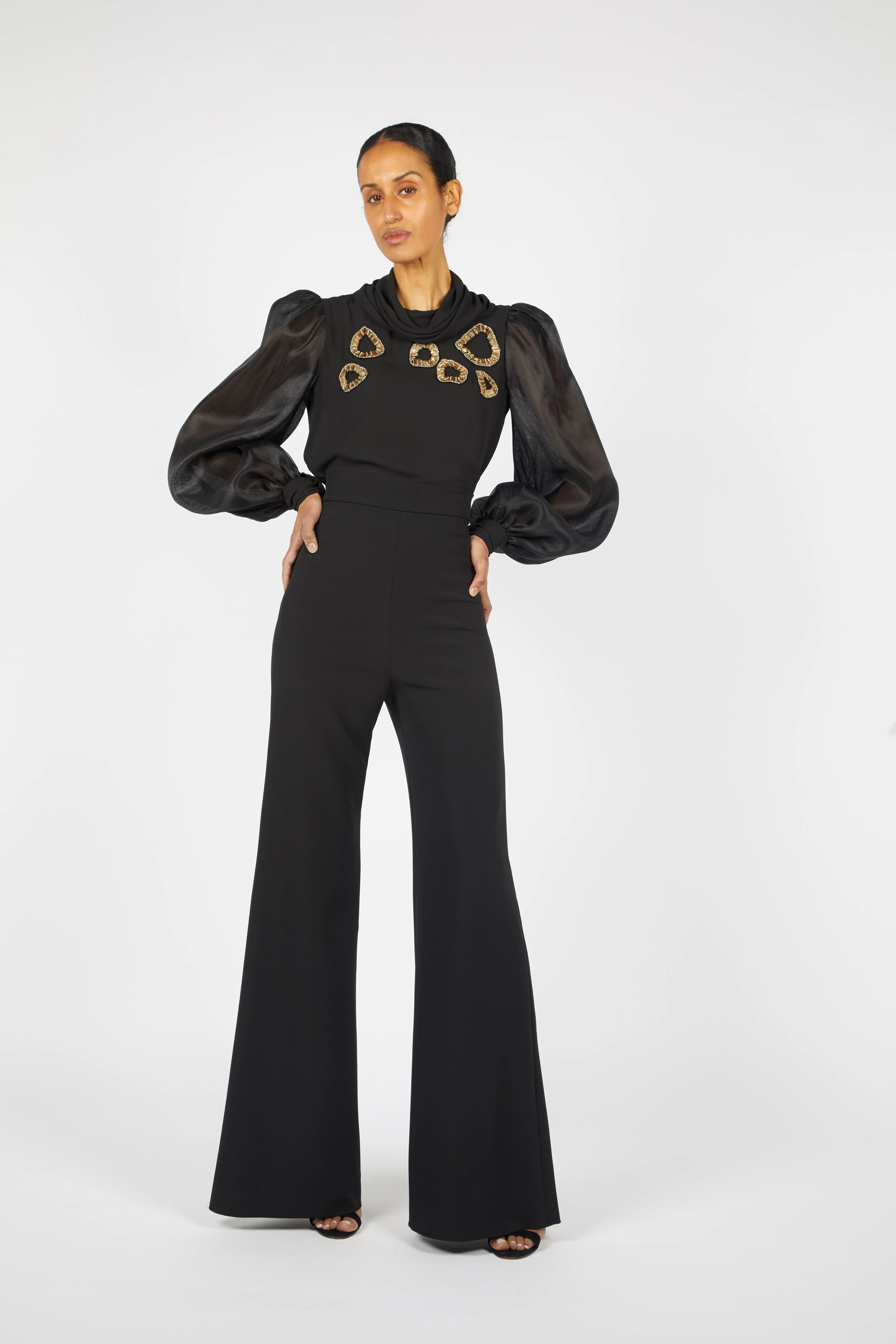 HIGH WAISTED HEAVY CREPE TROUSER sold by Reem Acra