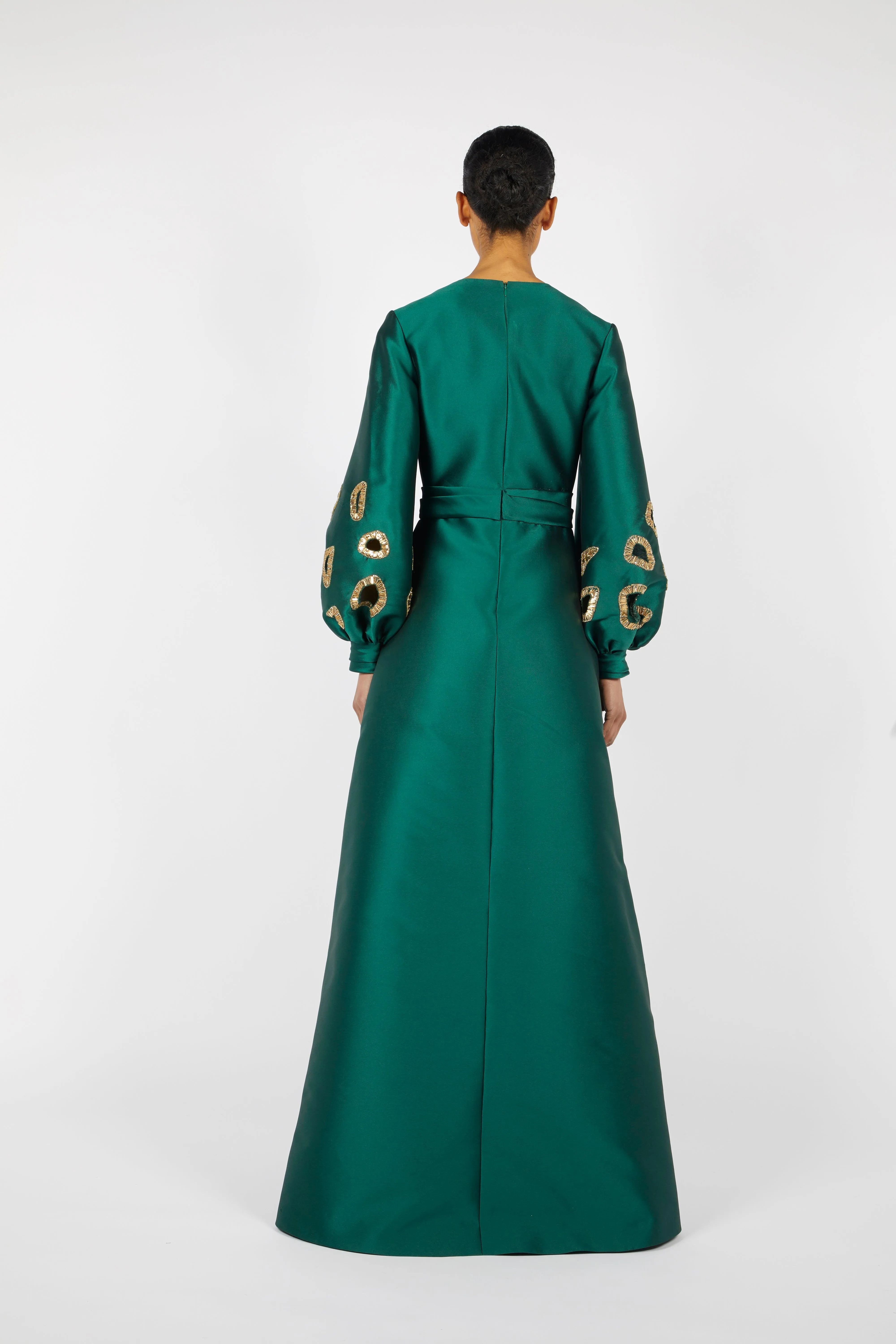 KAFTAN WITH EMBROIDERED CUT-OUT BISHOP SLEEVES sold by Reem Acra product image thumbnail 2