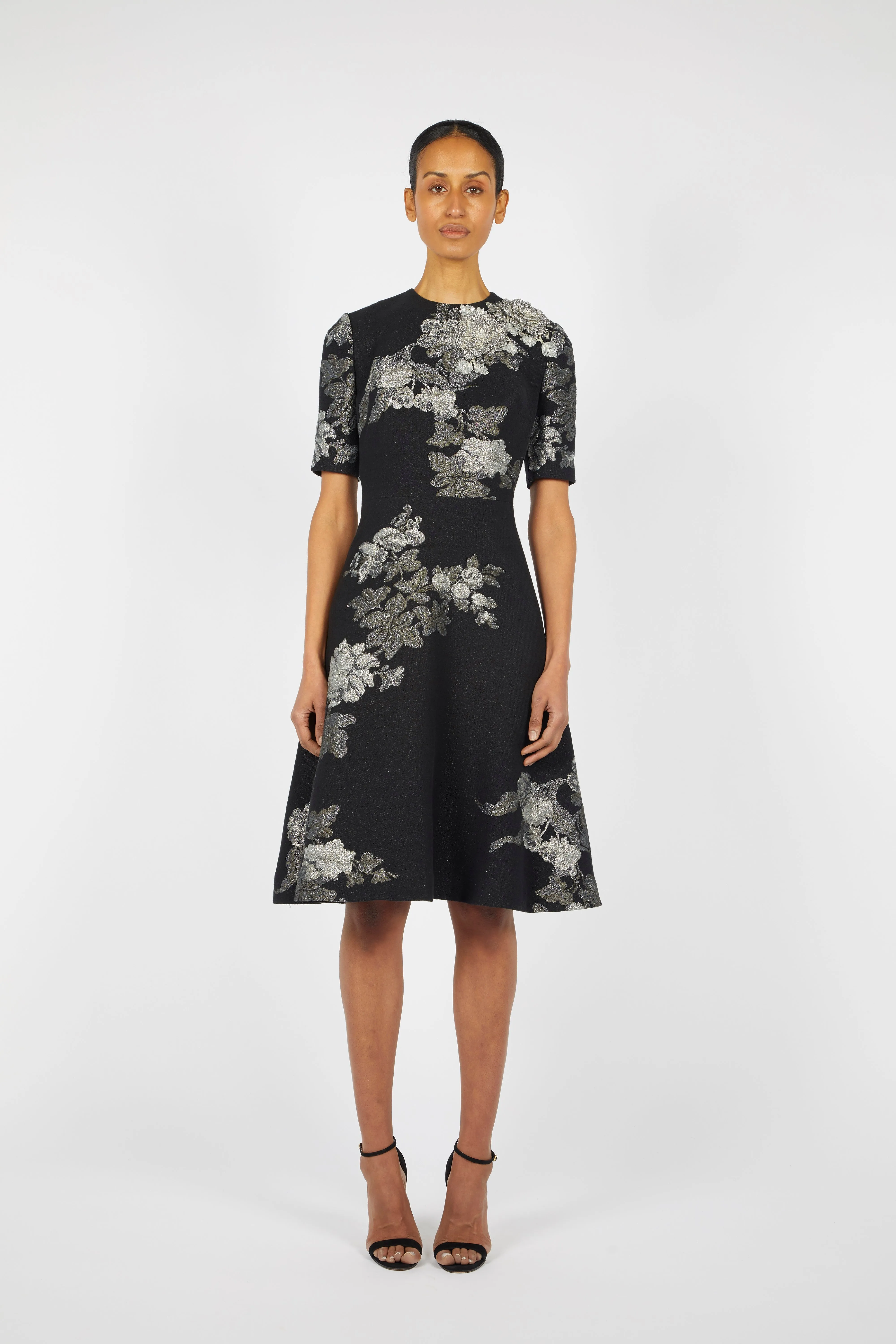 SHORT SLEEVE DRESS WITH EMBROIDERY DETAIL sold by Reem Acra