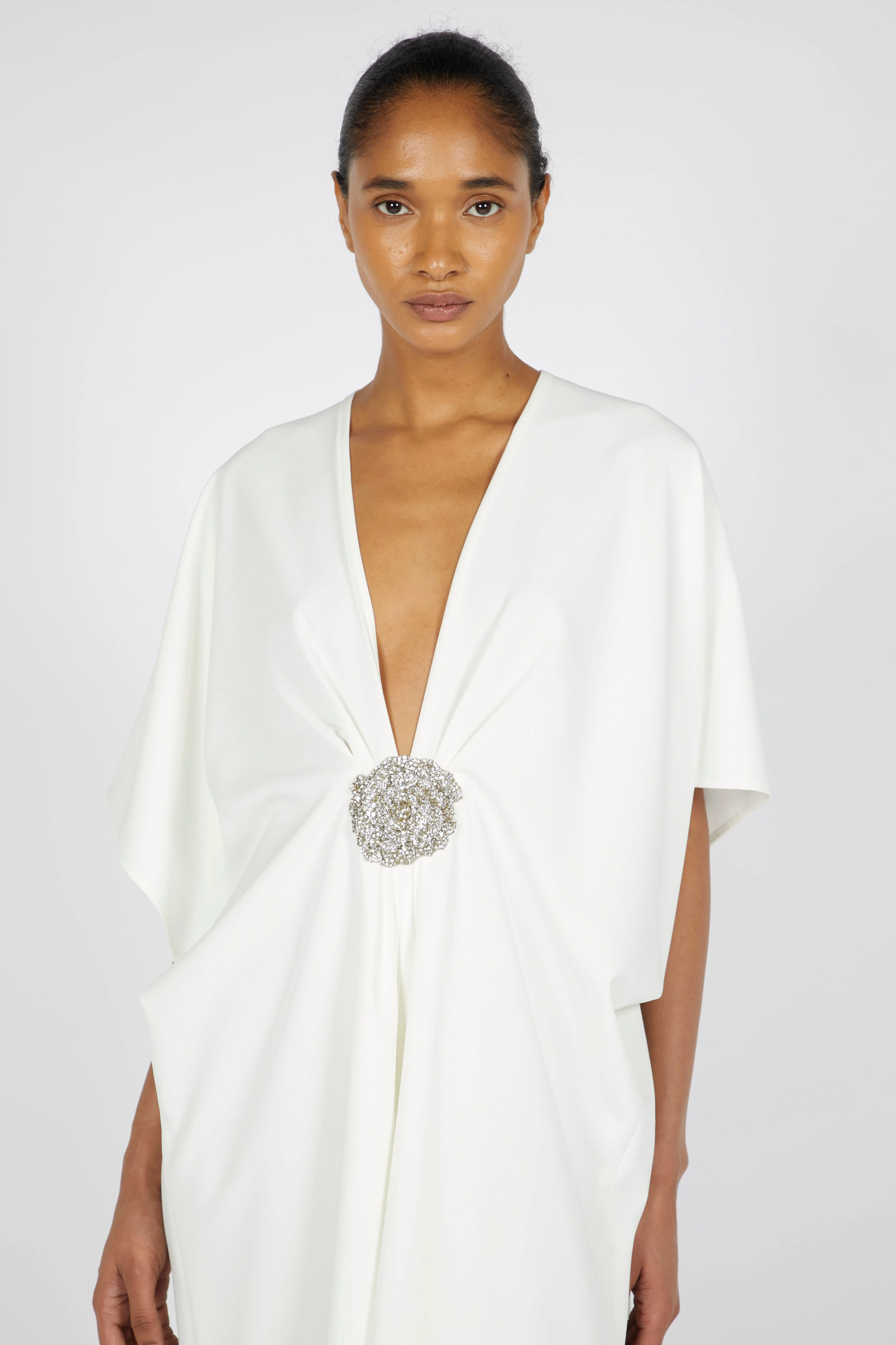 V-NECK MIDI CREPE KAFTAN (PRE-ORDER 6 WEEKS DELIVERY) sold by Reem Acra product image thumbnail 2