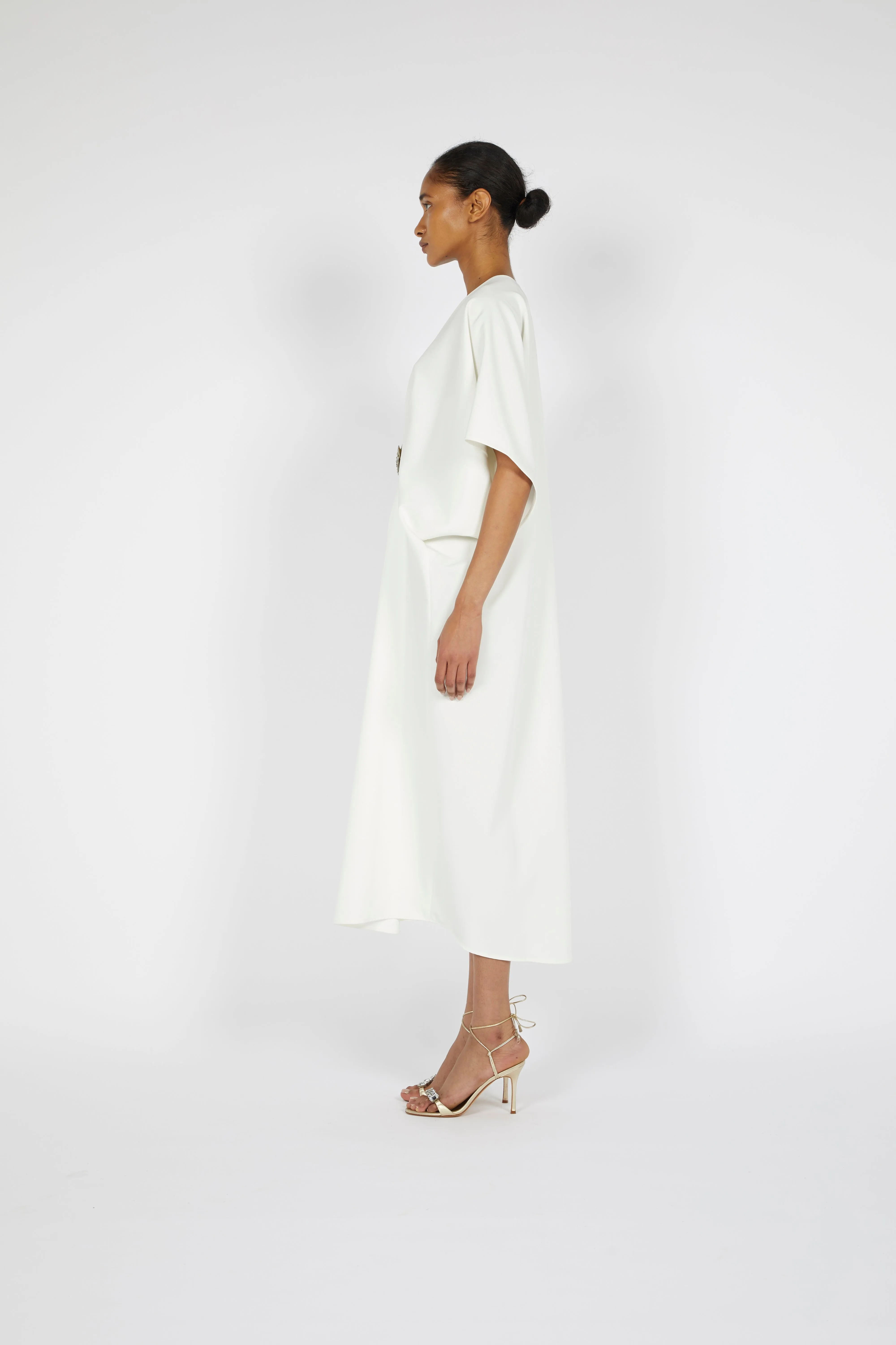 V-NECK MIDI CREPE KAFTAN (PRE-ORDER 6 WEEKS DELIVERY) sold by Reem Acra product image thumbnail 4