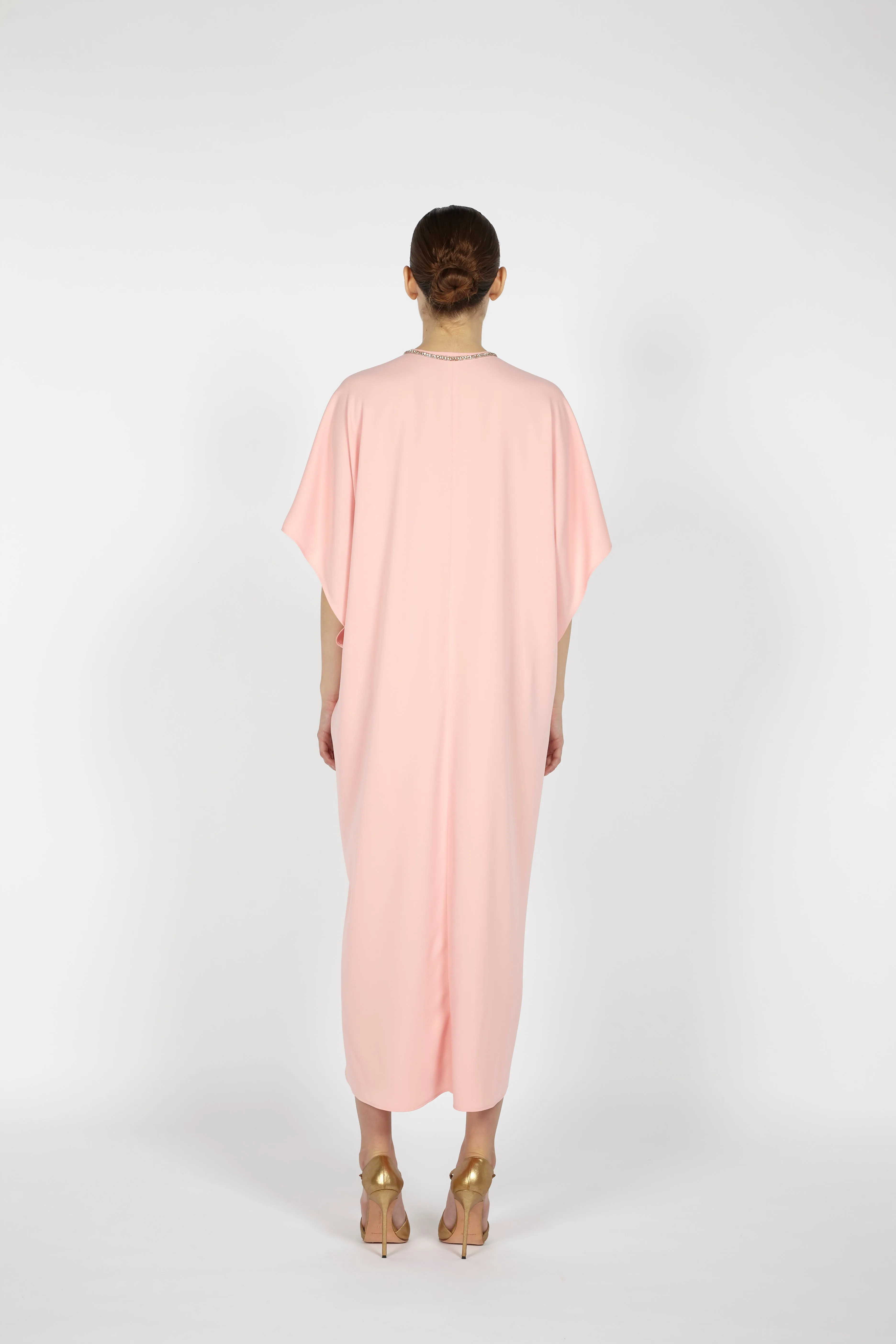 CREPE KAFTAN WITH EMBROIDERED DETAIL sold by Reem Acra product image thumbnail 4