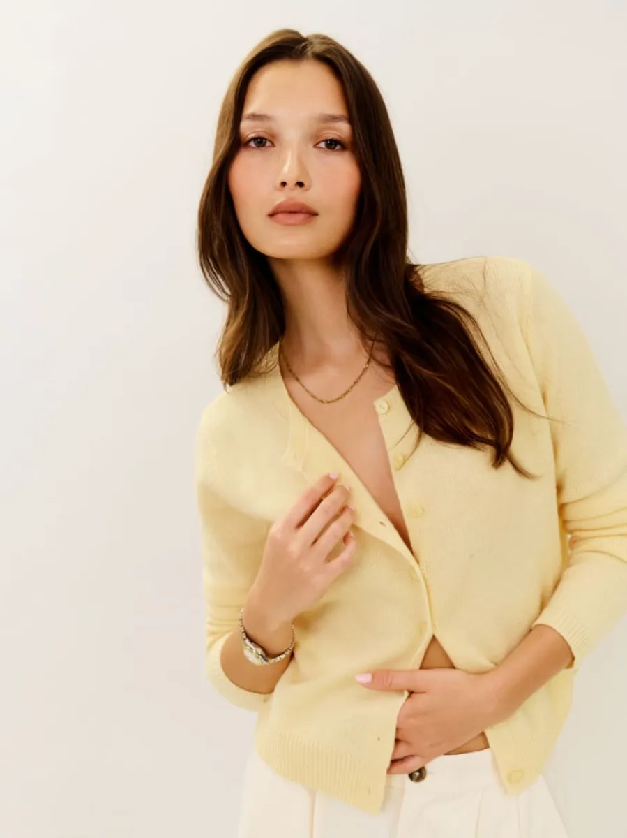 Clara Cashmere Crew Cardigan sold by Reformation