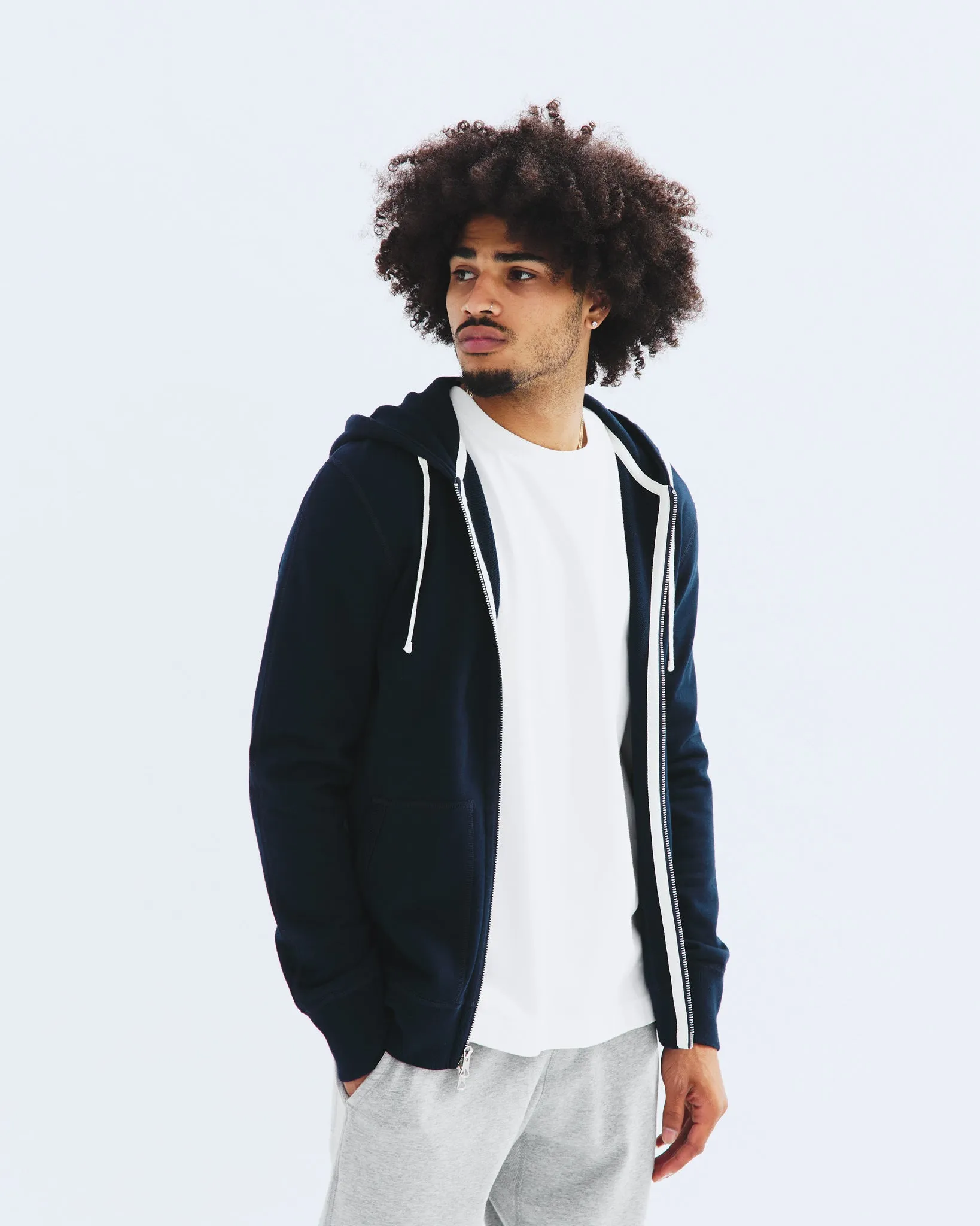 Midweight Terry Slim Zip Hoodie sold by Reigning Champ product image thumbnail 2