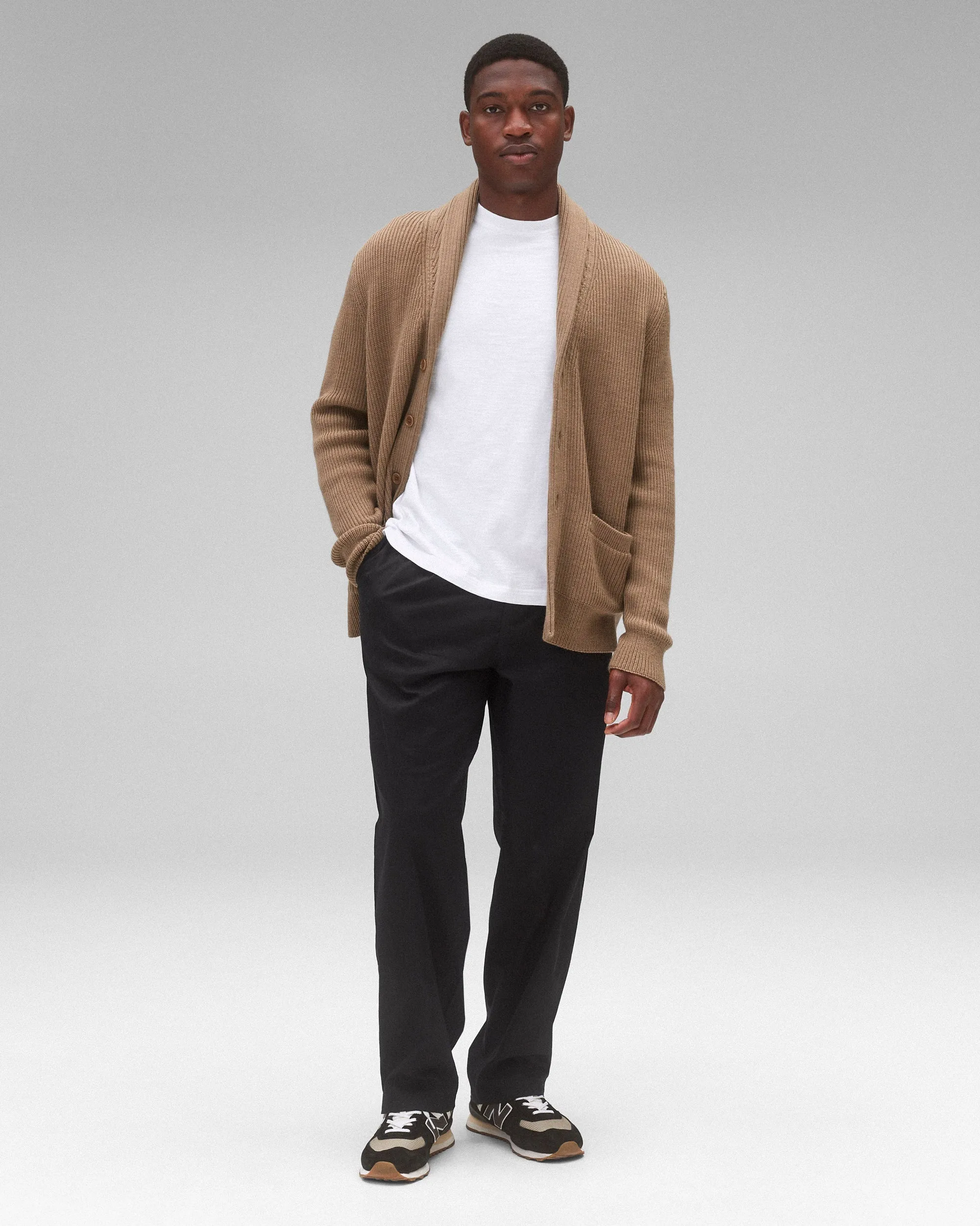 Merino Rib Vinnie Shawl Cardigan sold by Reigning Champ product image thumbnail 3