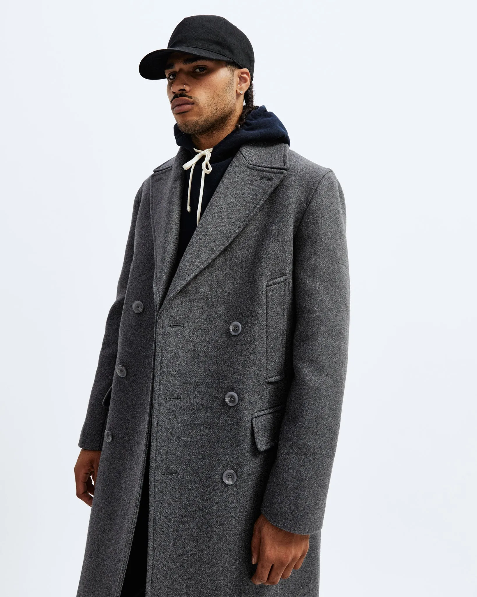 Melton Wool Polo Coat sold by Reigning Champ product image thumbnail 5