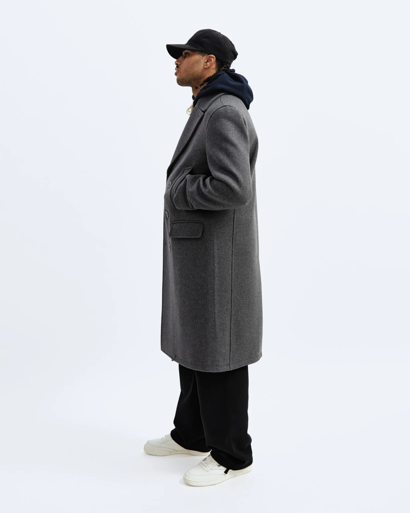 Melton Wool Polo Coat sold by Reigning Champ product image thumbnail 3