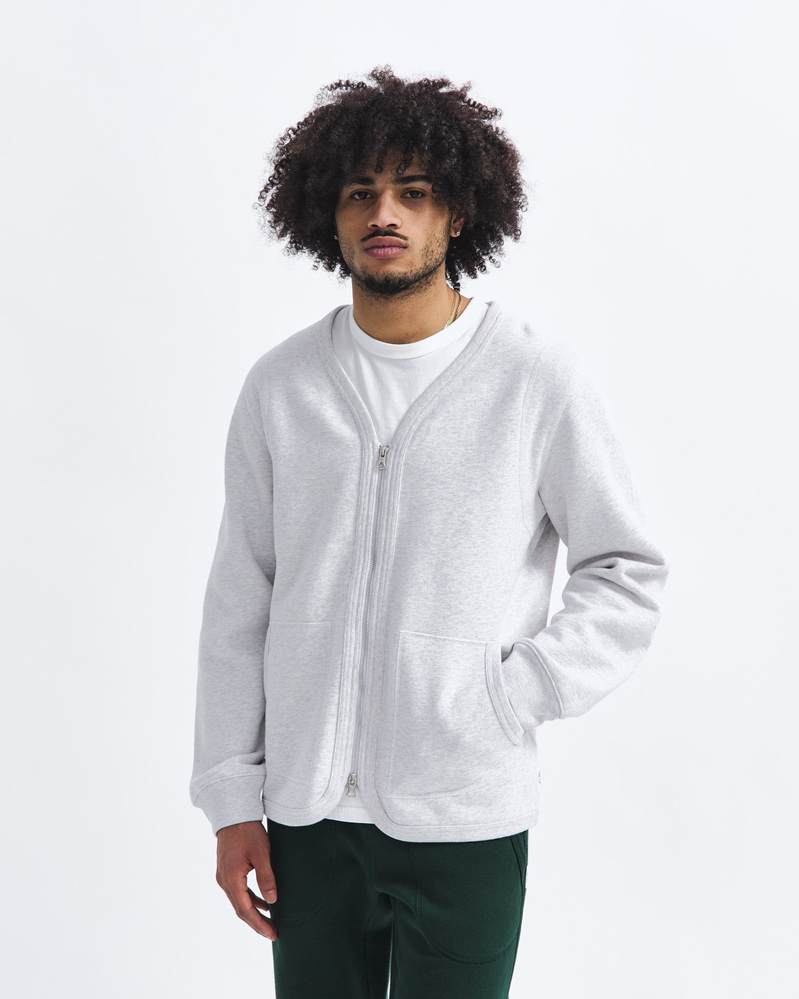 Midweight Fleece Cardigan sold by Reigning Champ product image thumbnail 2