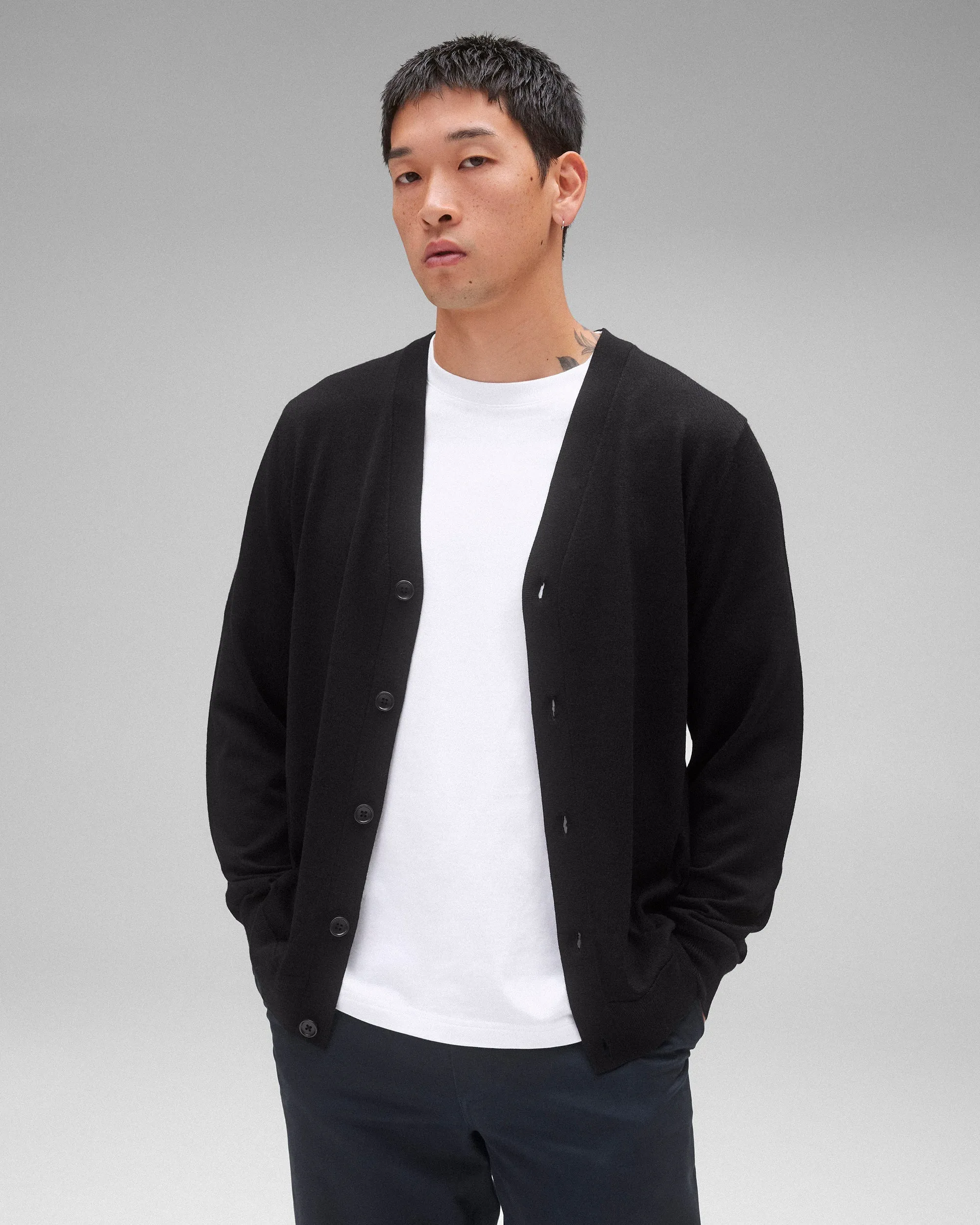 Lightweight Merino Harry Cardigan sold by Reigning Champ product image thumbnail 2