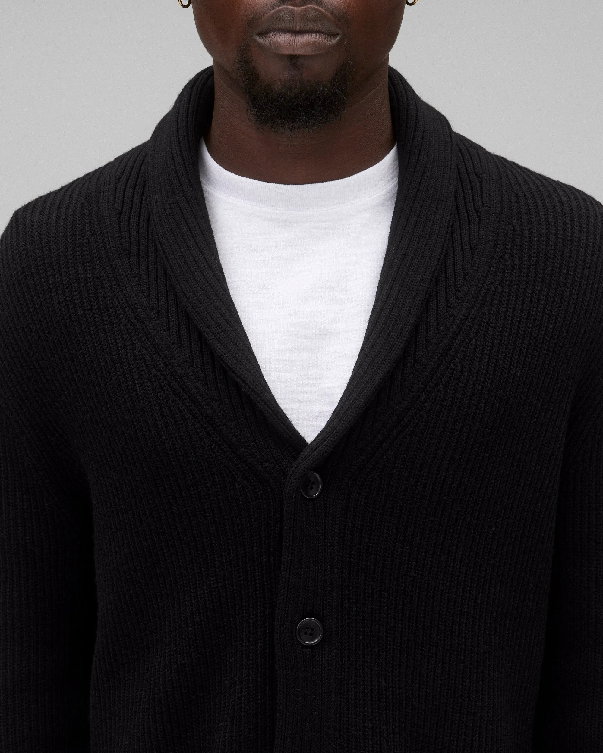 Merino Rib Vinnie Shawl Cardigan sold by Reigning Champ product image thumbnail 5
