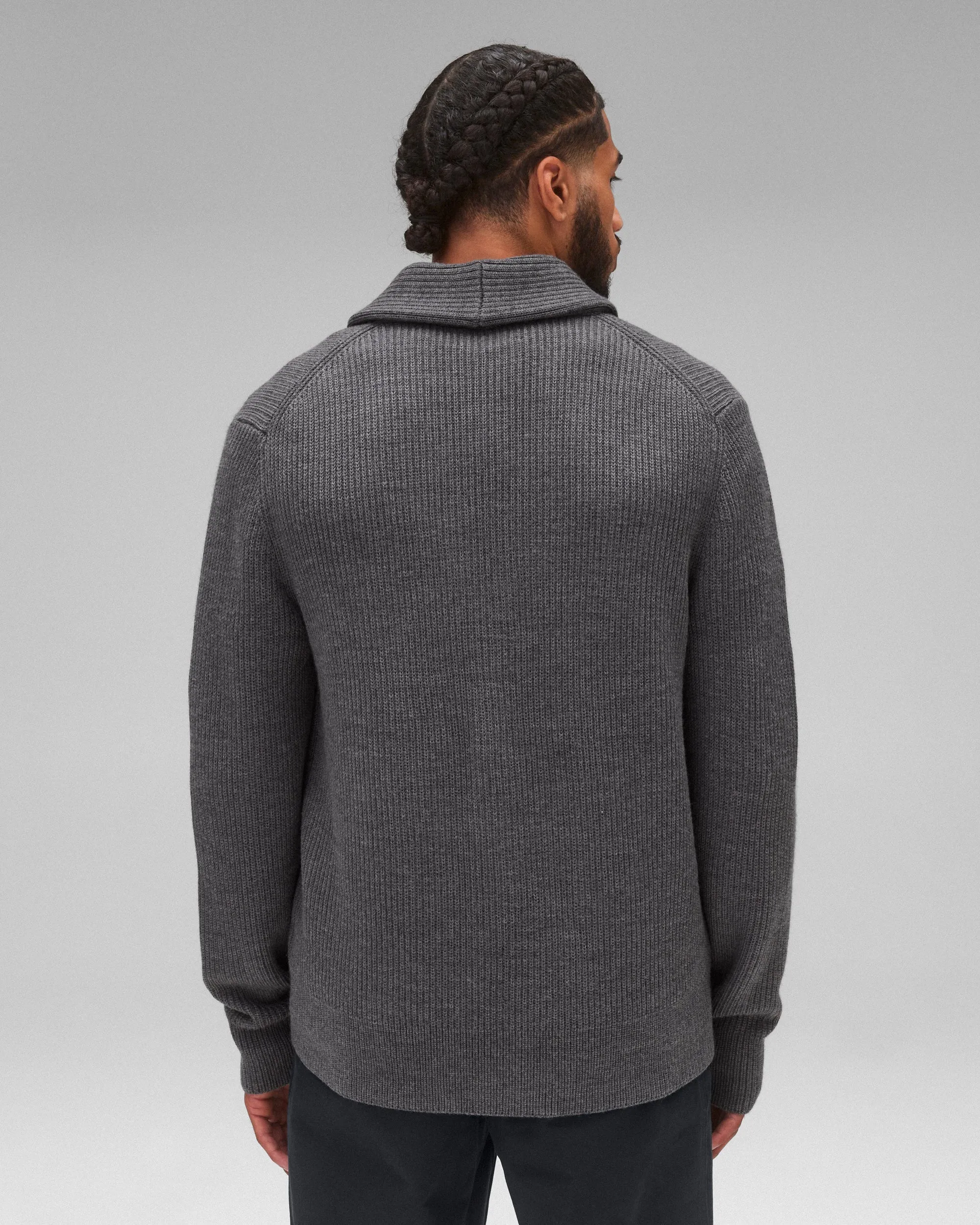 Merino Rib Vinnie Shawl Cardigan sold by Reigning Champ product image thumbnail 4