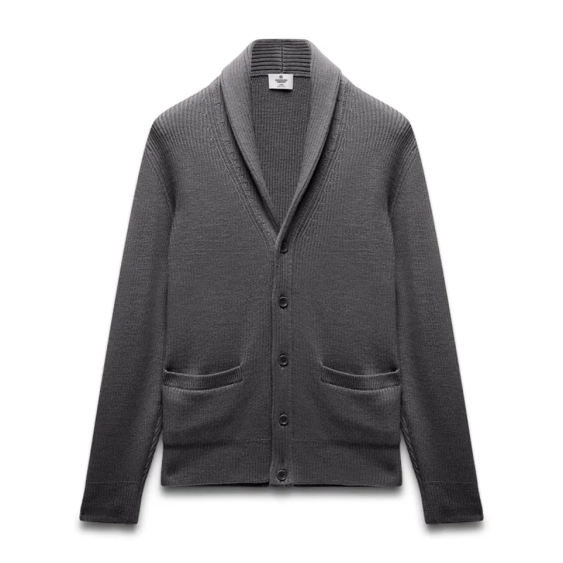 Merino Rib Vinnie Shawl Cardigan sold by Reigning Champ