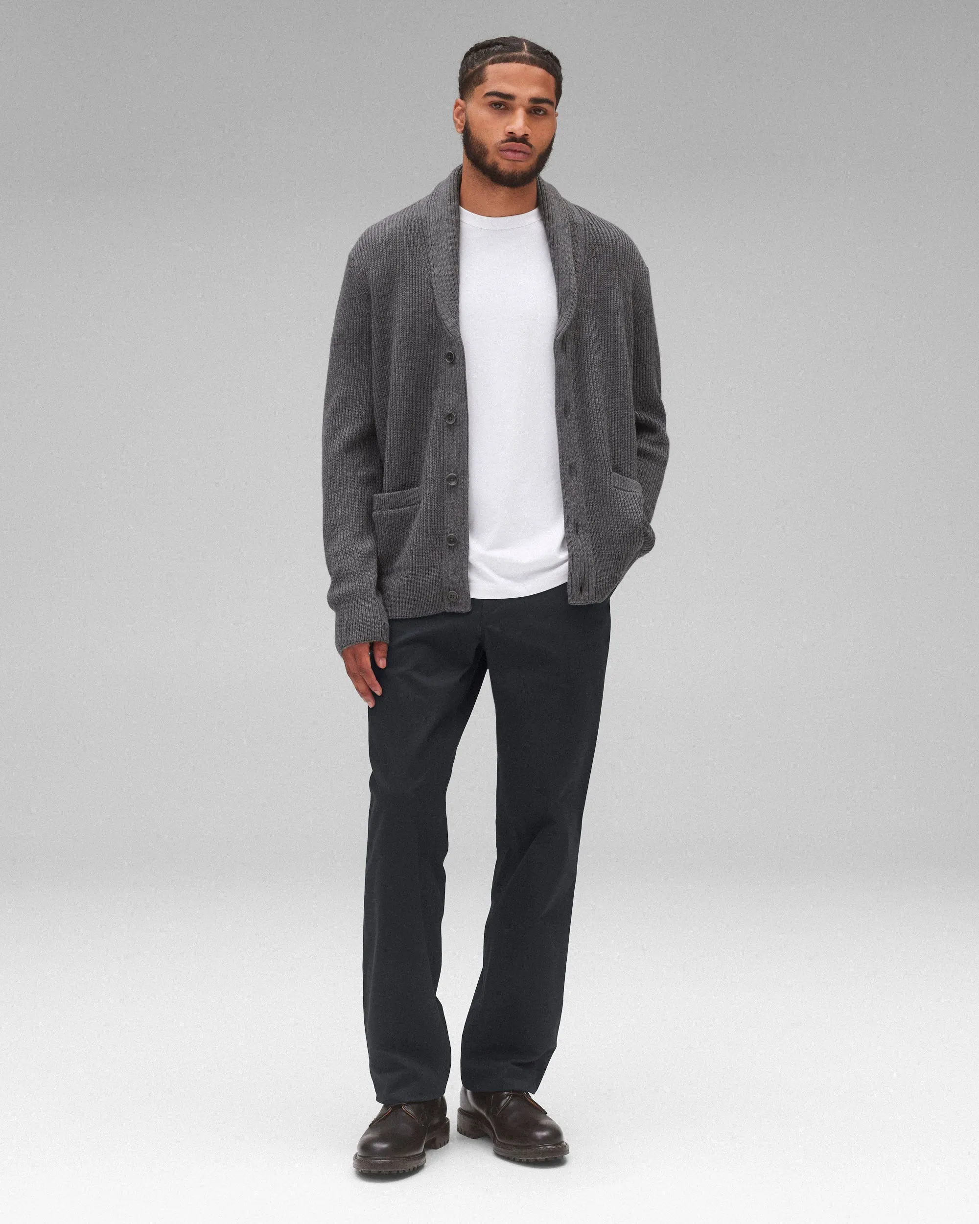 Merino Rib Vinnie Shawl Cardigan sold by Reigning Champ product image thumbnail 5