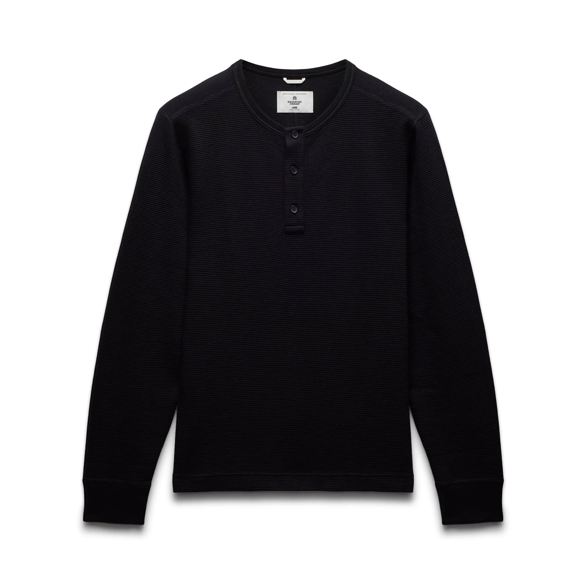 Lightweight Waffle Standard Henley sold by Reigning Champ