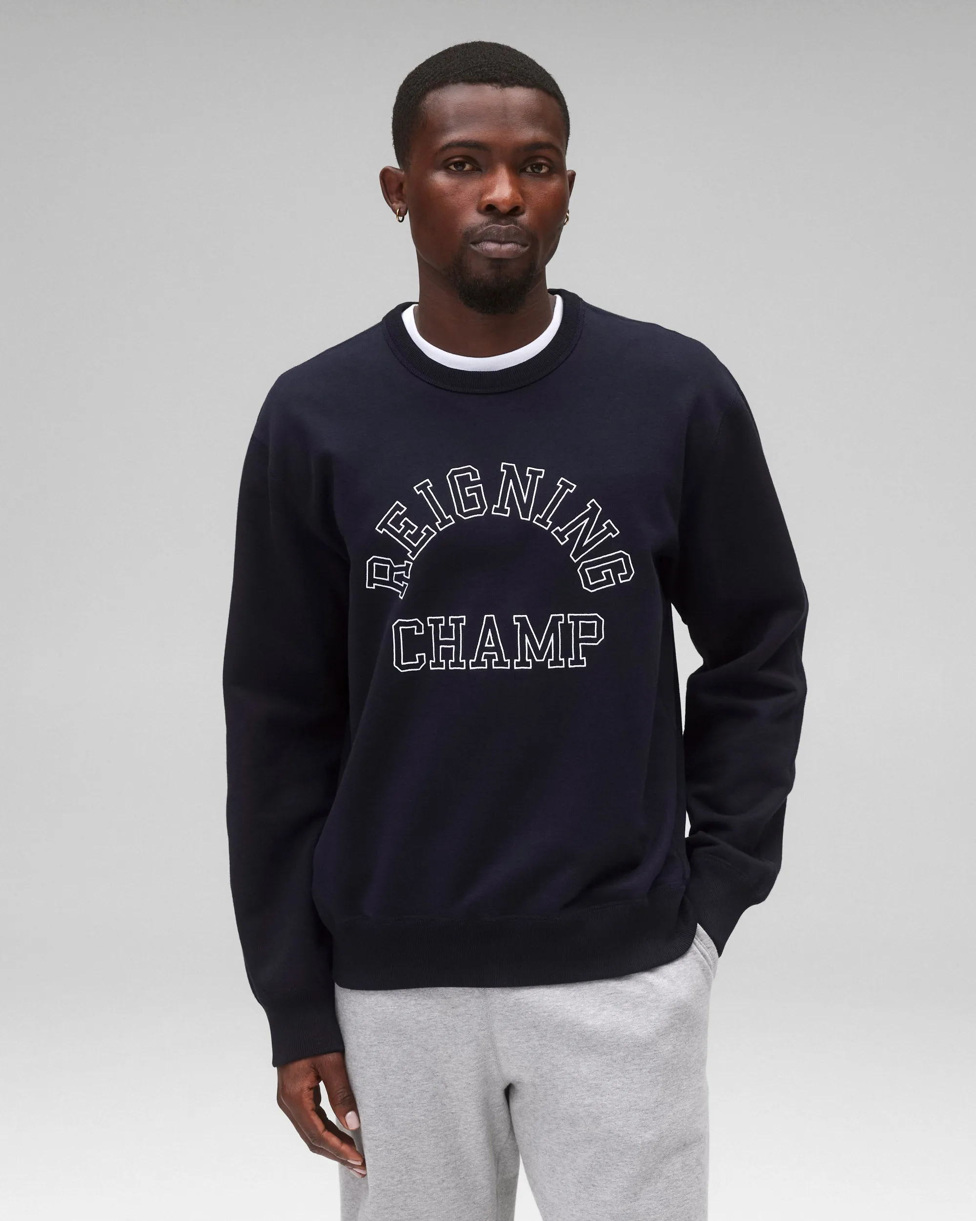Midweight Terry Arch Logo Standard Crewneck sold by Reigning Champ product image thumbnail 2