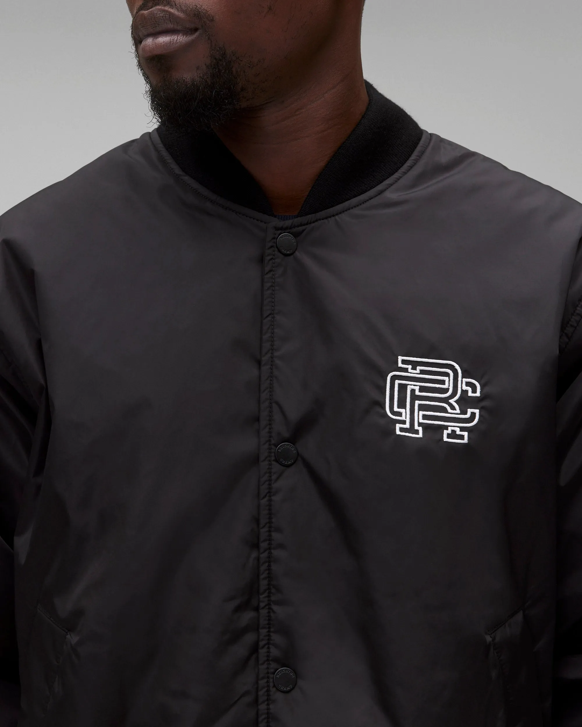 Econyl Satin Nylon Arch Logo Stadium Jacket sold by Reigning Champ product image thumbnail 4