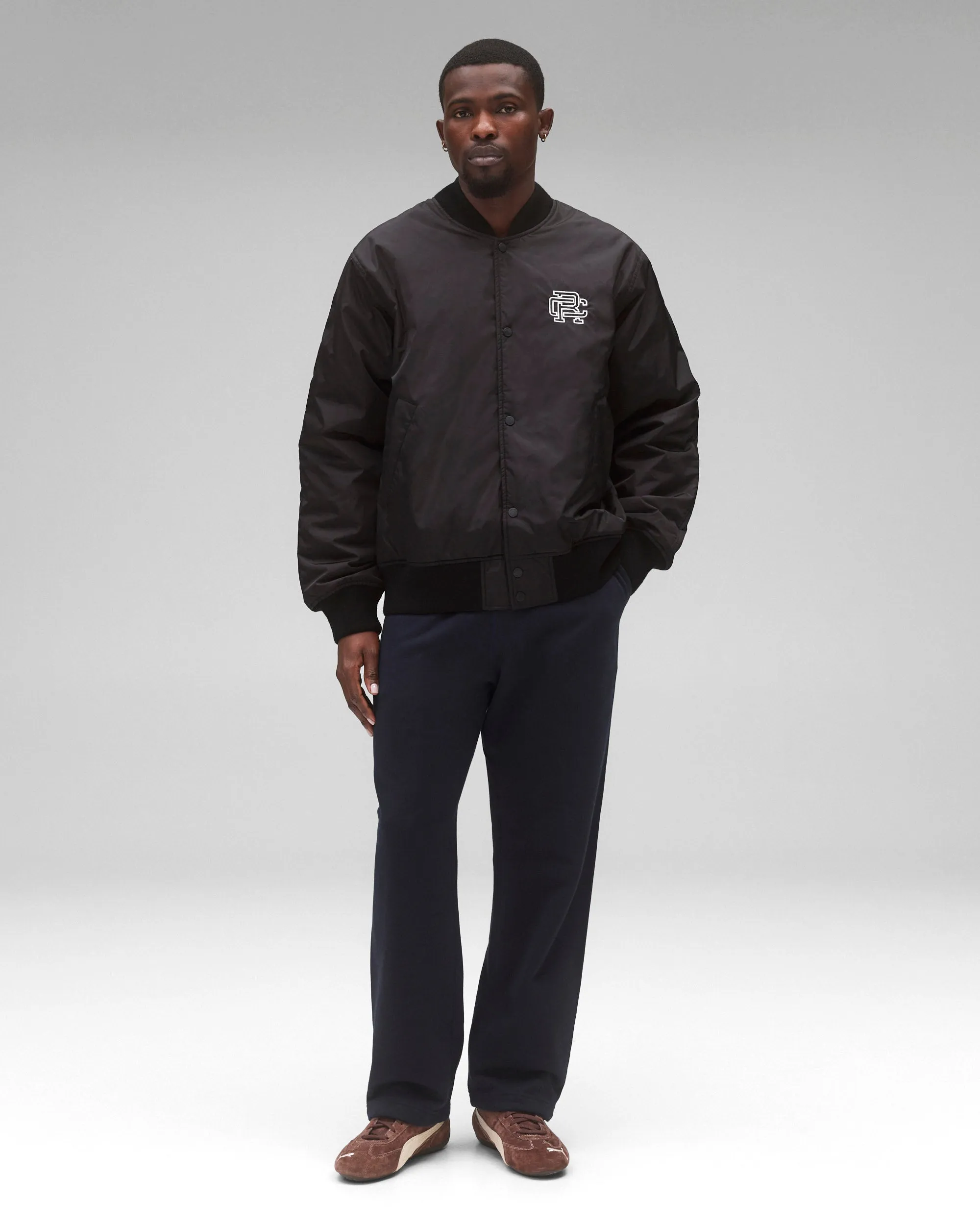 Econyl Satin Nylon Arch Logo Stadium Jacket sold by Reigning Champ product image thumbnail 5