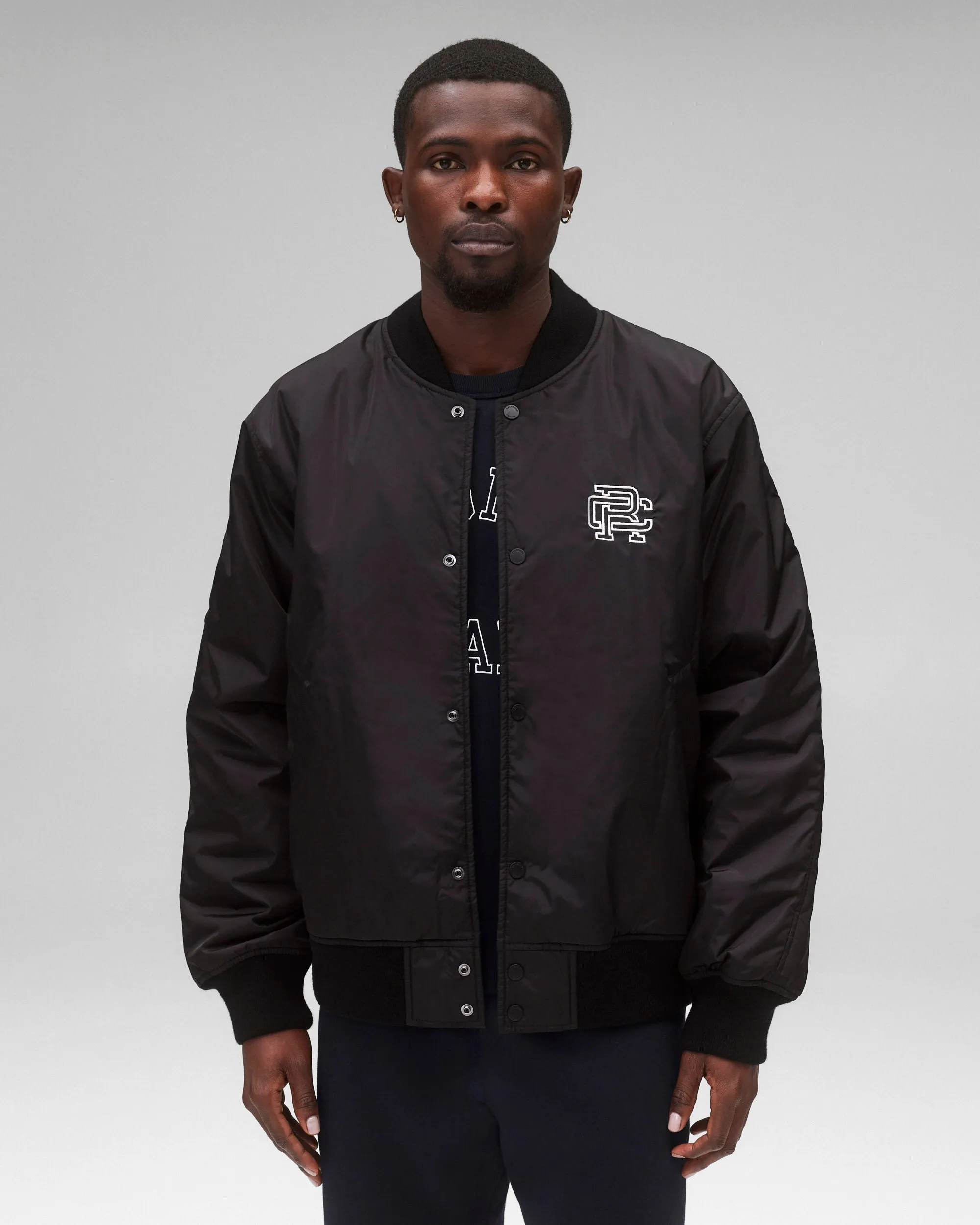 Econyl Satin Nylon Arch Logo Stadium Jacket sold by Reigning Champ product image thumbnail 2
