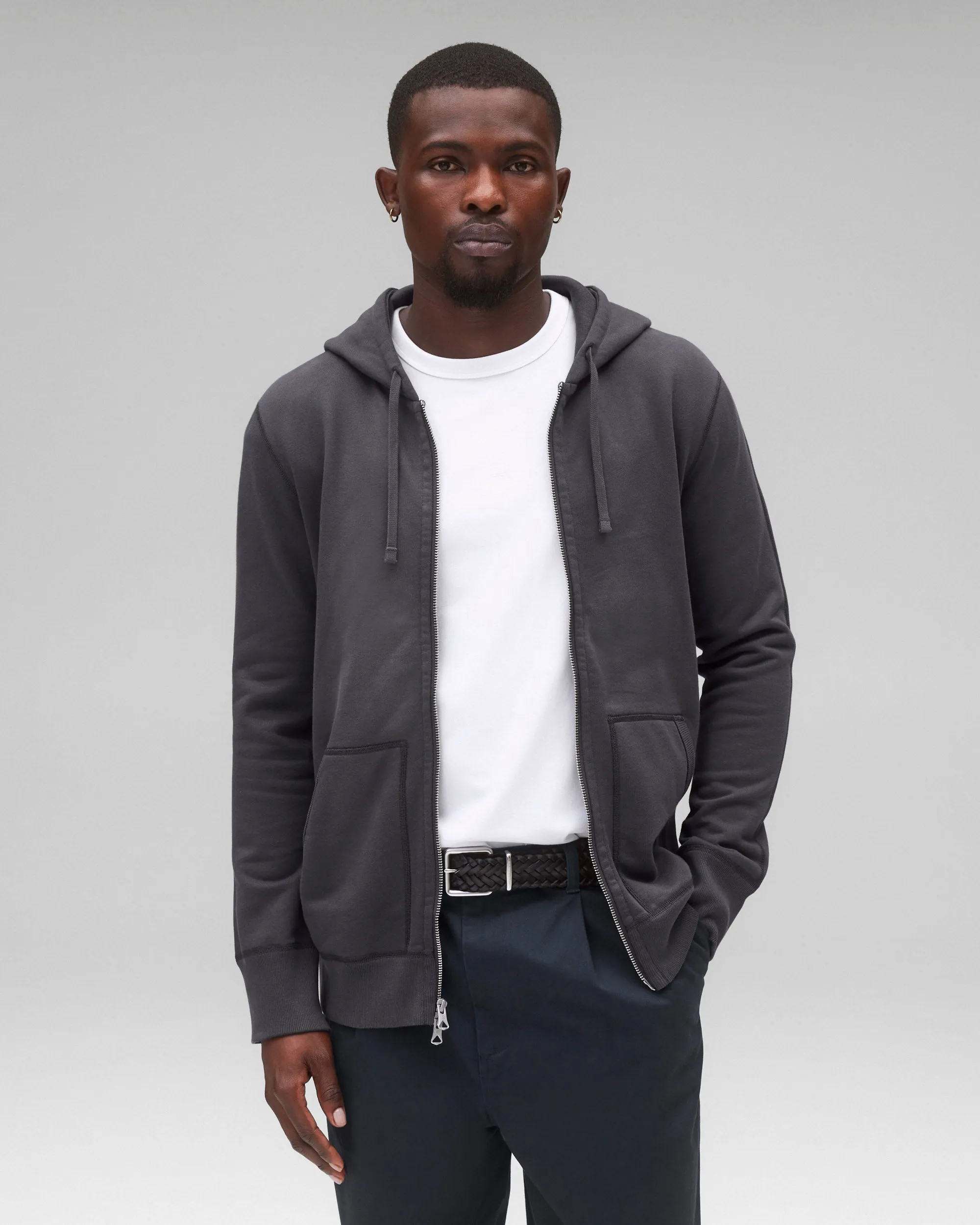 Midweight Terry Slim Zip Hoodie sold by Reigning Champ product image thumbnail 2