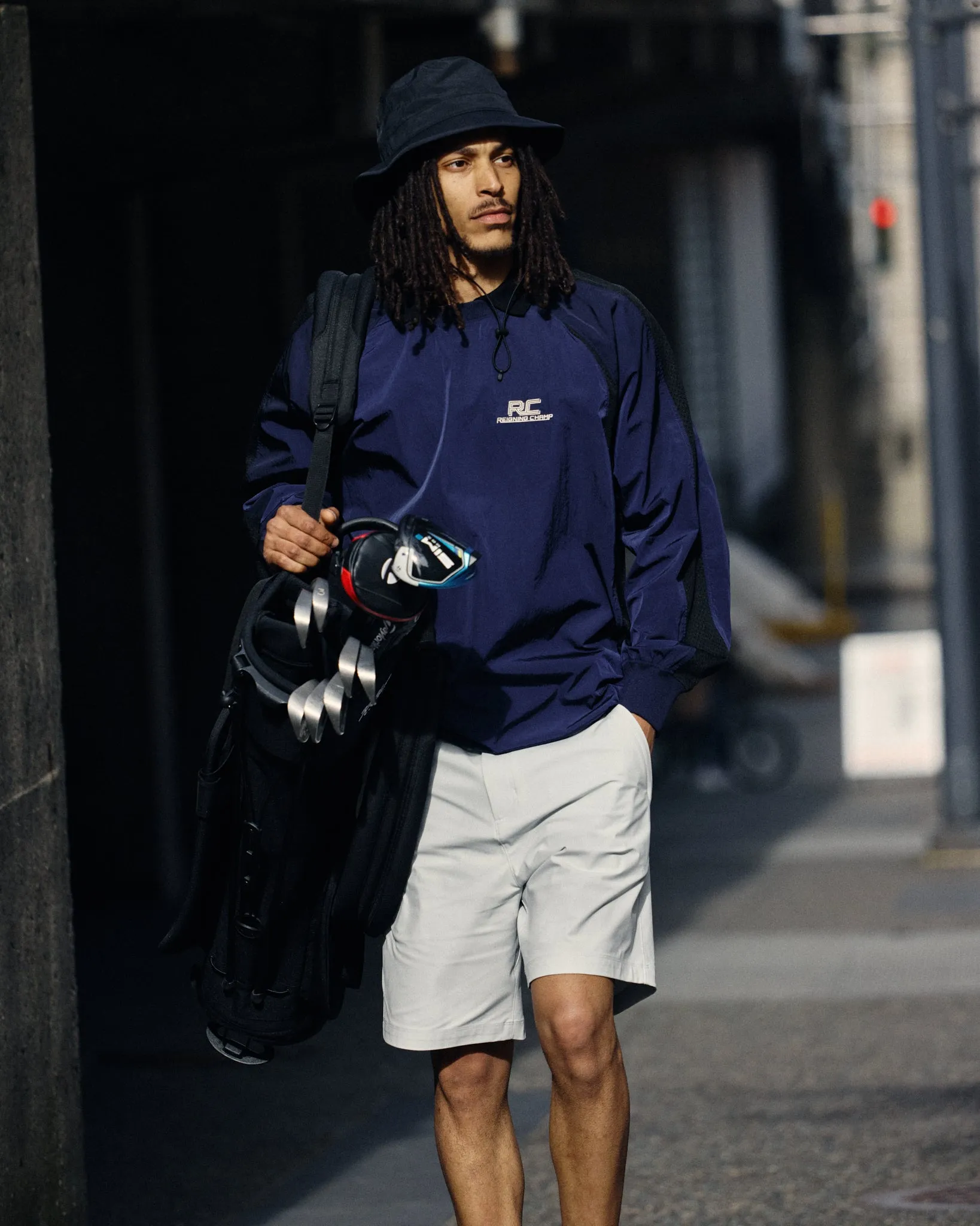 Crinkle Nylon Radar Standard Crewneck sold by Reigning Champ product image thumbnail 3