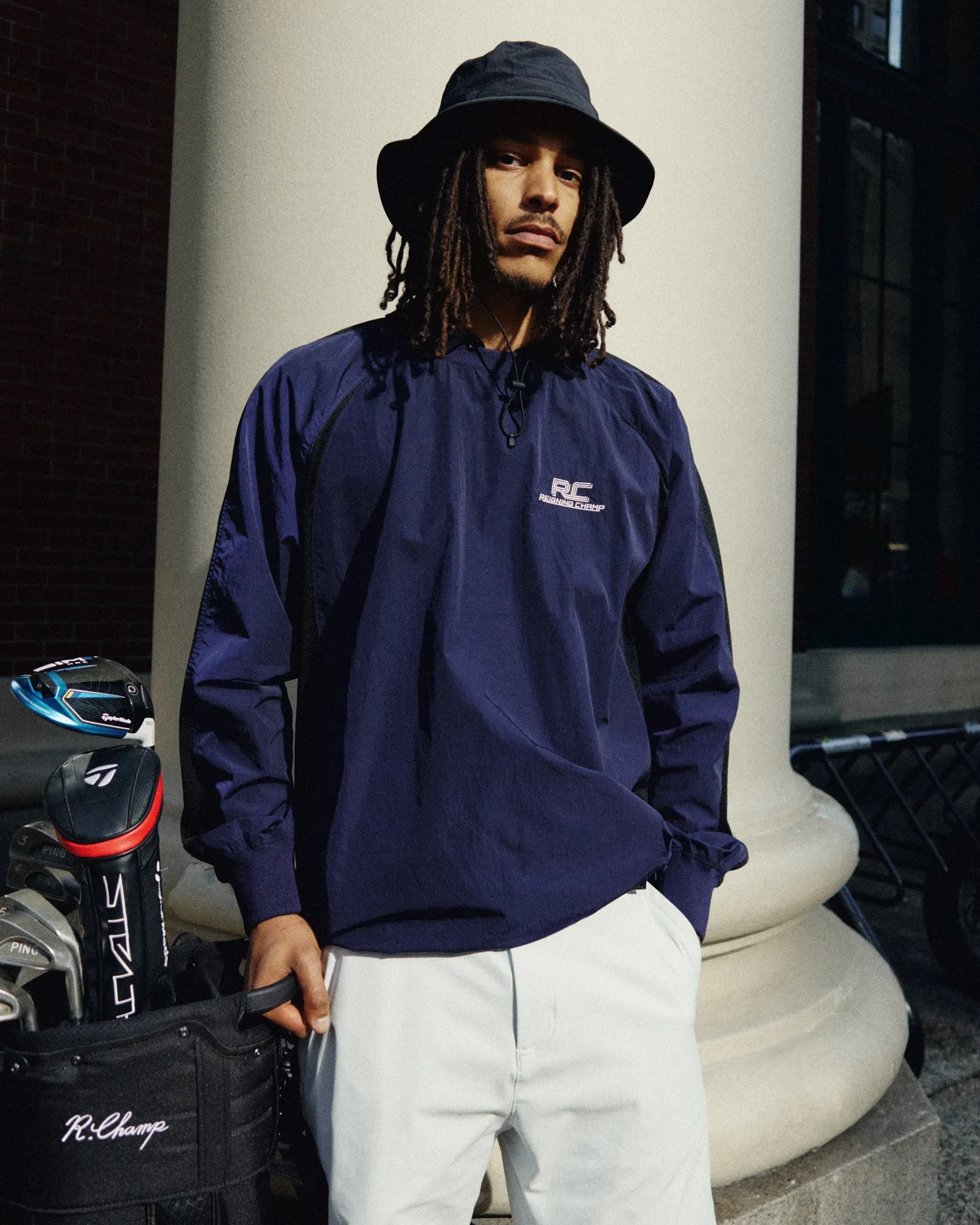 Crinkle Nylon Radar Standard Crewneck sold by Reigning Champ product image thumbnail 2