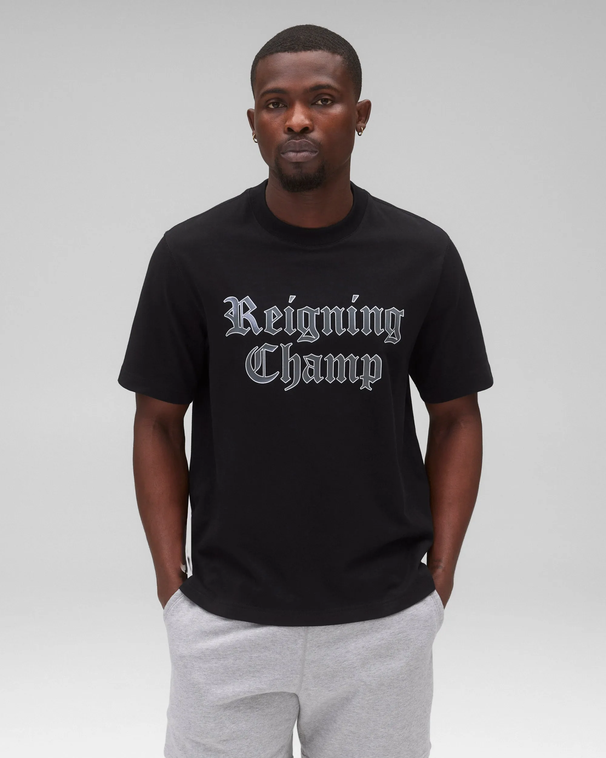Midweight Jersey Old English OG T-Shirt sold by Reigning Champ product image thumbnail 2