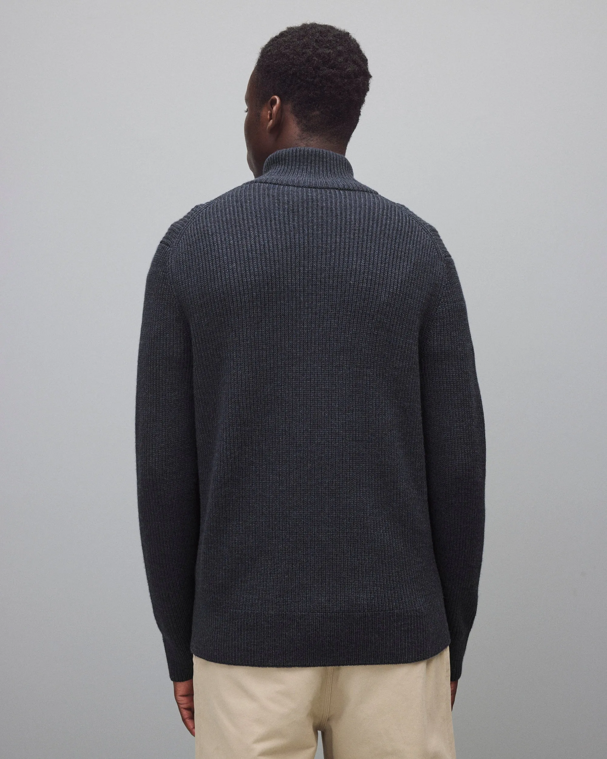 Merino Rib Vinnie Quarter Zip sold by Reigning Champ product image thumbnail 5