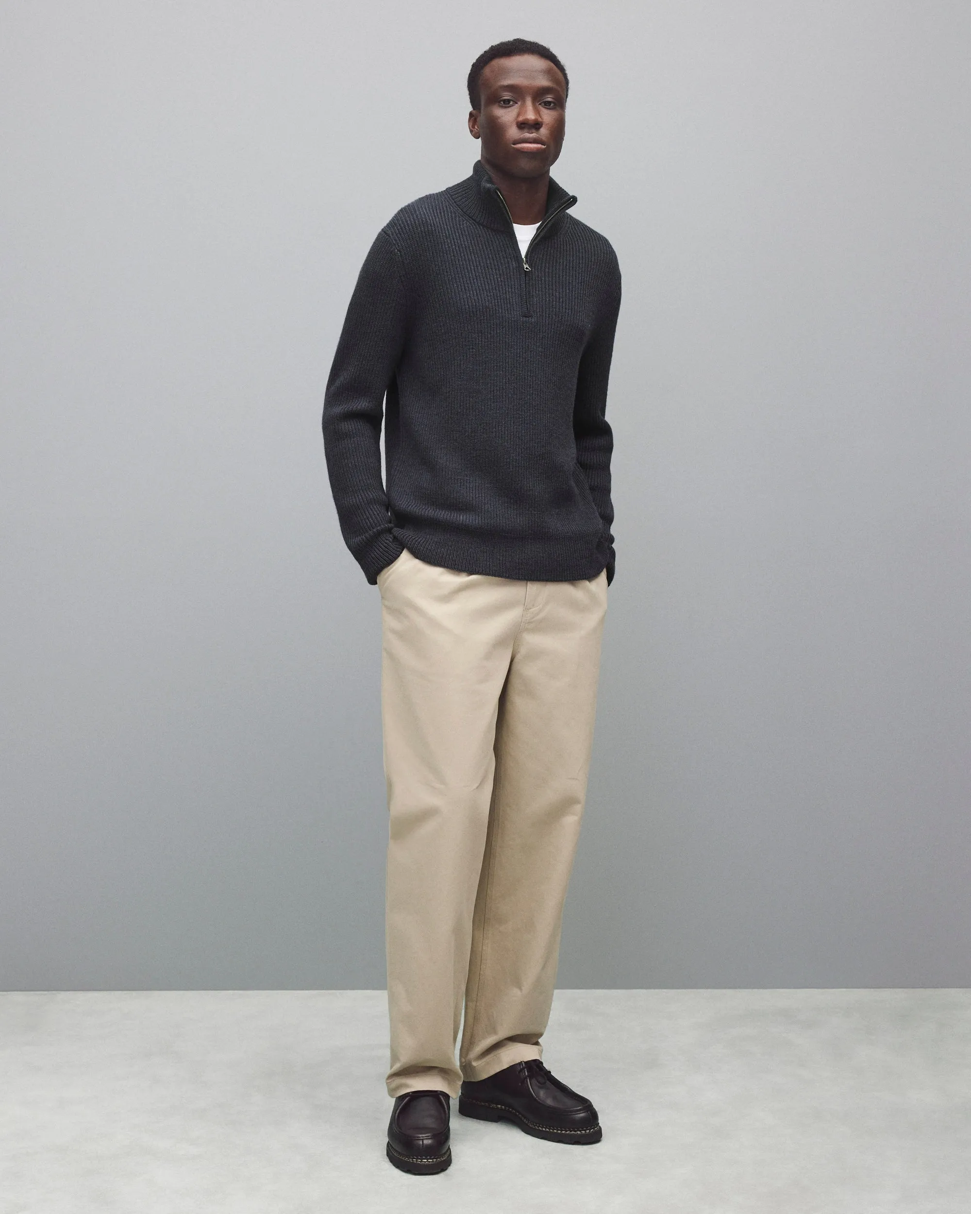 Merino Rib Vinnie Quarter Zip sold by Reigning Champ product image thumbnail 3