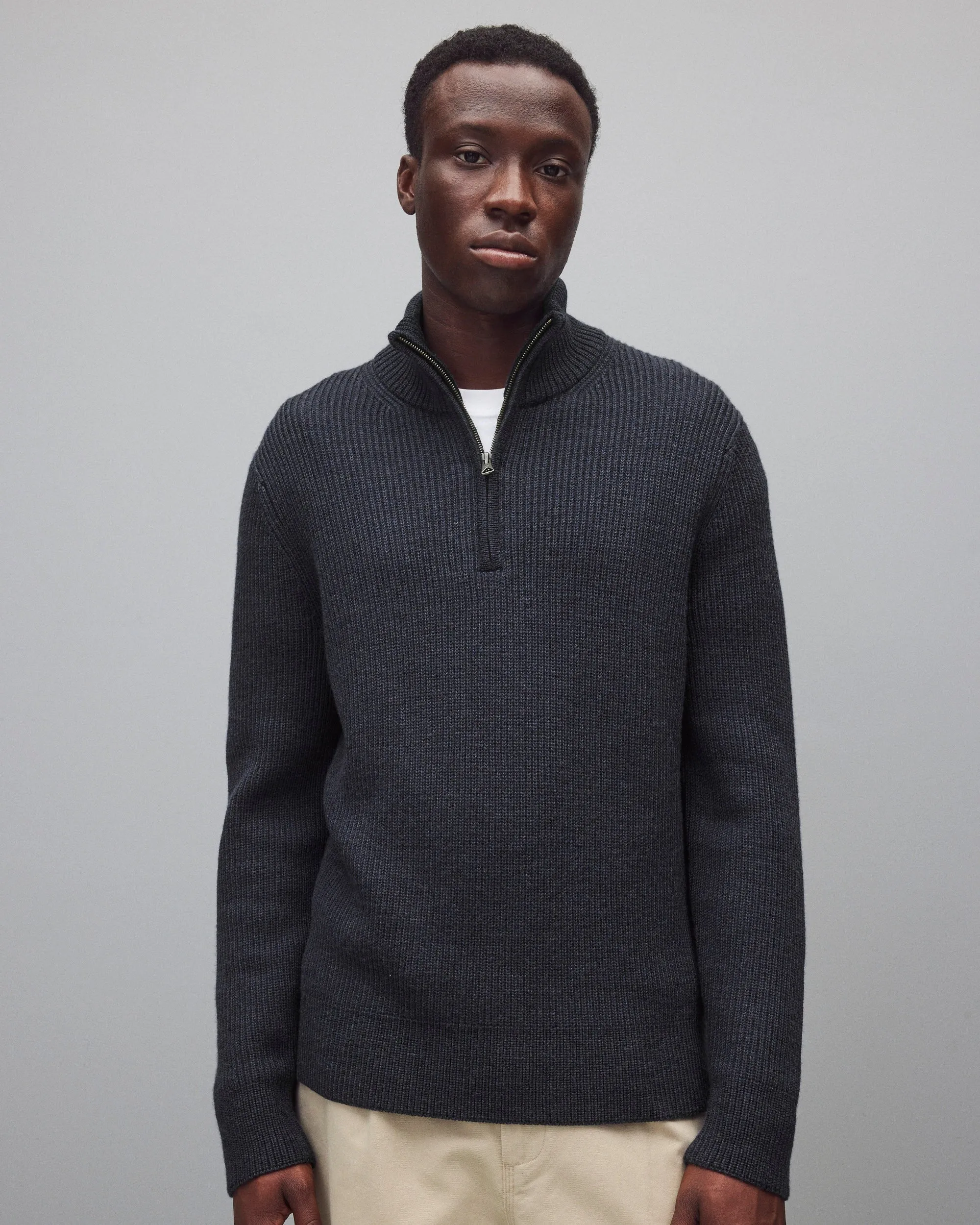 Merino Rib Vinnie Quarter Zip sold by Reigning Champ product image thumbnail 2