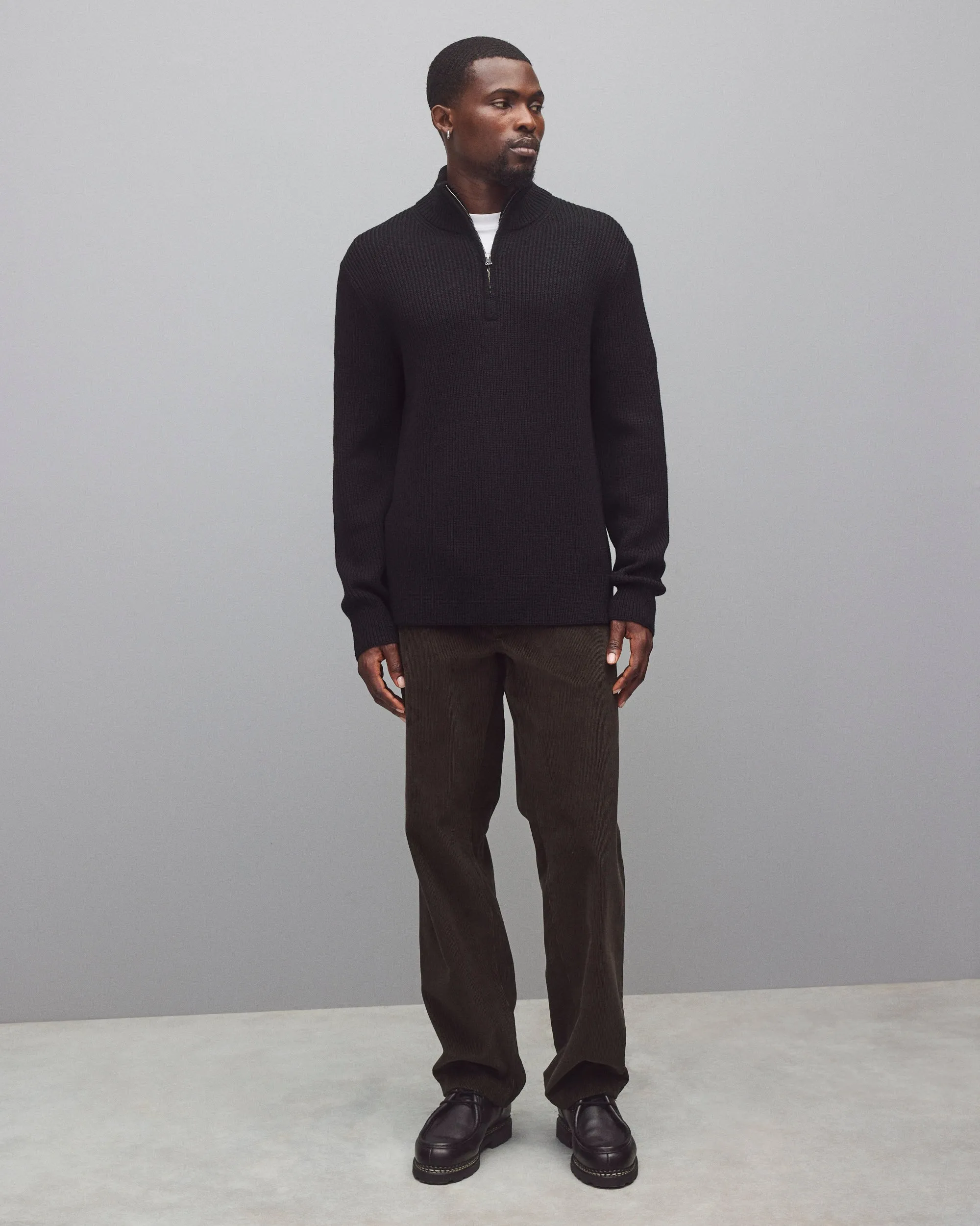 Merino Rib Vinnie Quarter Zip sold by Reigning Champ product image thumbnail 3