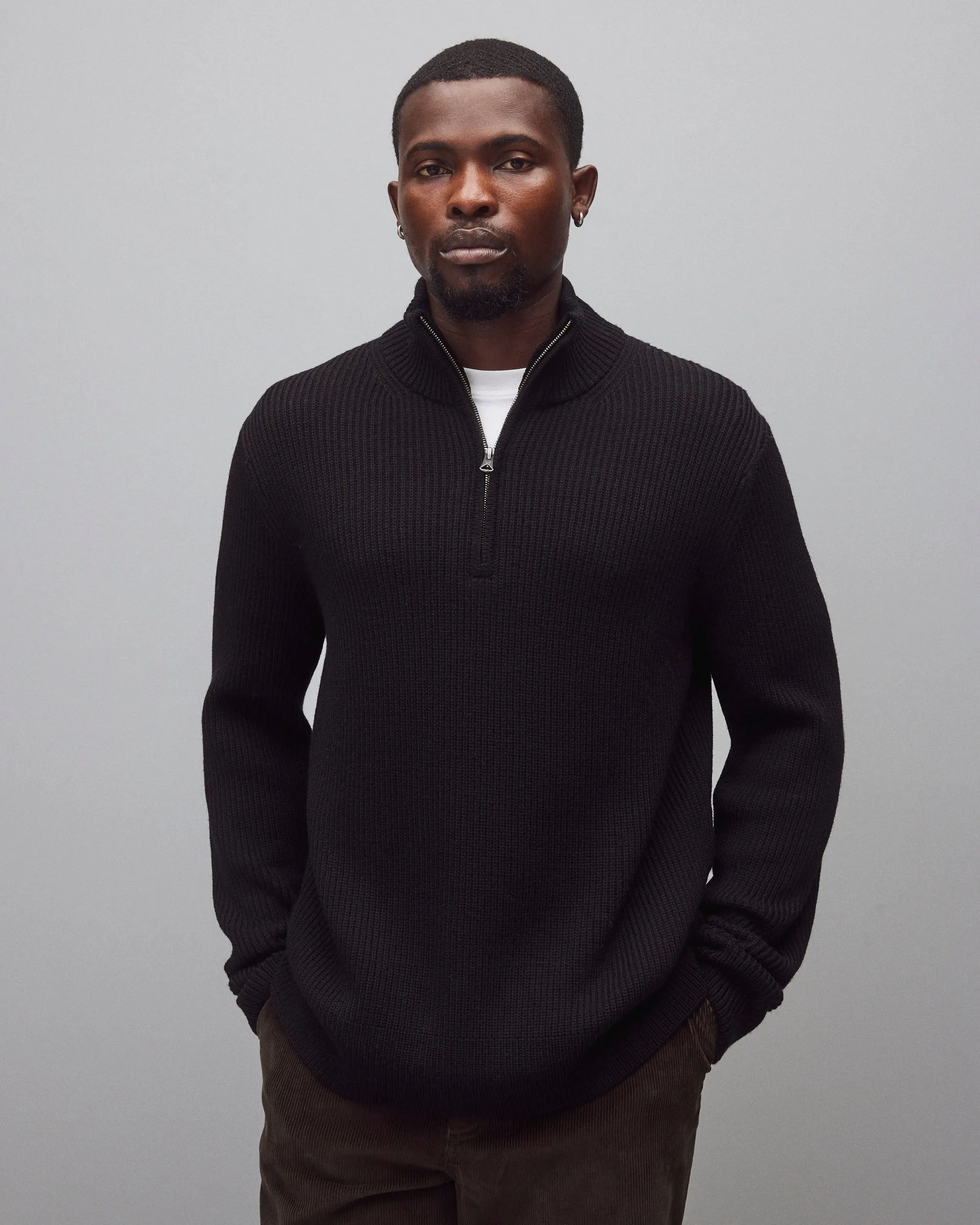 Merino Rib Vinnie Quarter Zip sold by Reigning Champ product image thumbnail 2