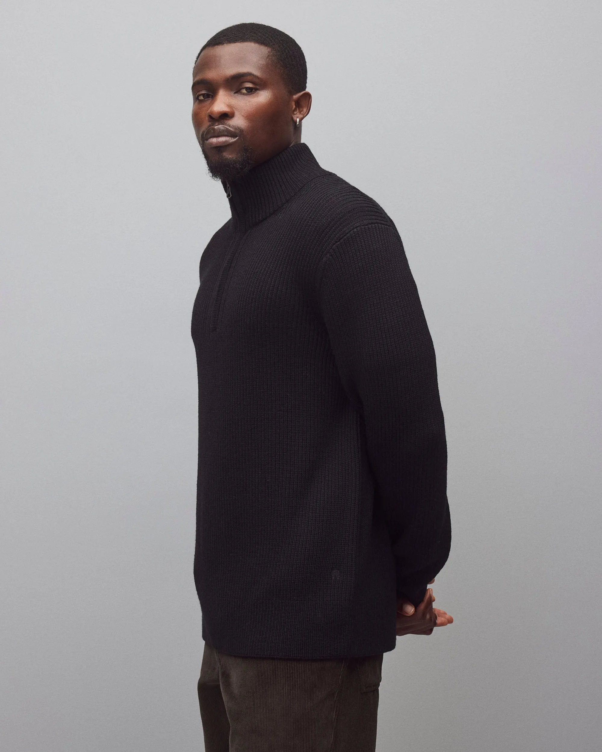 Merino Rib Vinnie Quarter Zip sold by Reigning Champ product image thumbnail 4